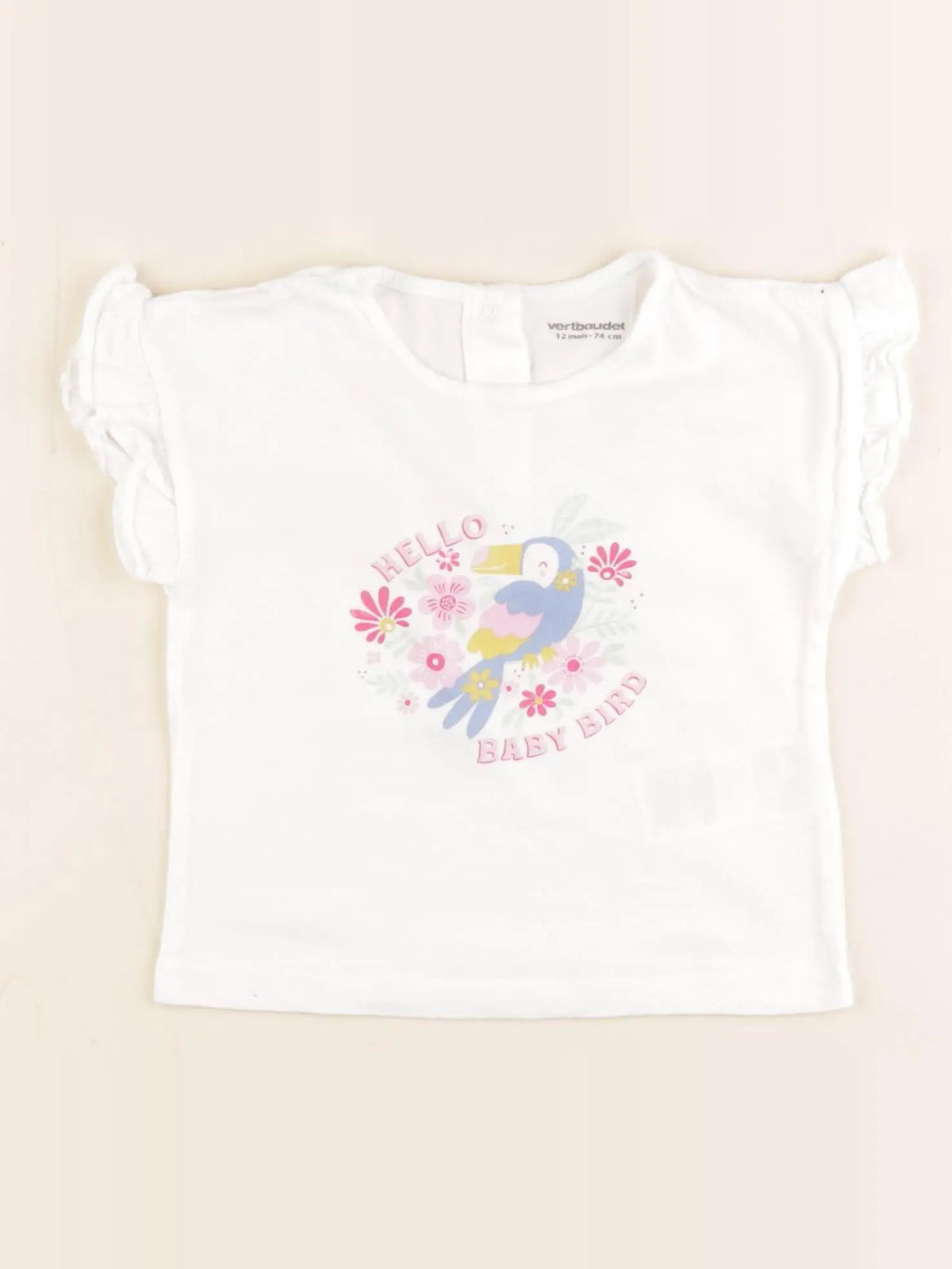 Vertbaudet - tee-shirt blanc - 12 mois