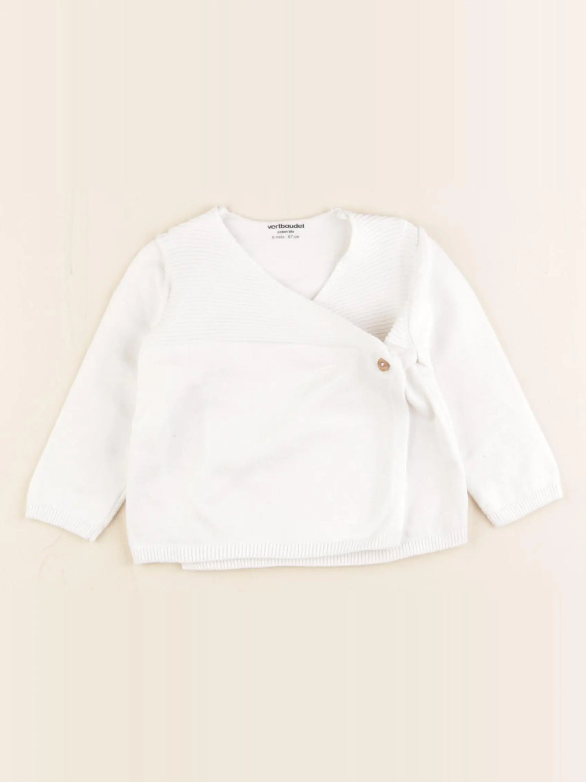 Vertbaudet - gilet blanc - 6 mois