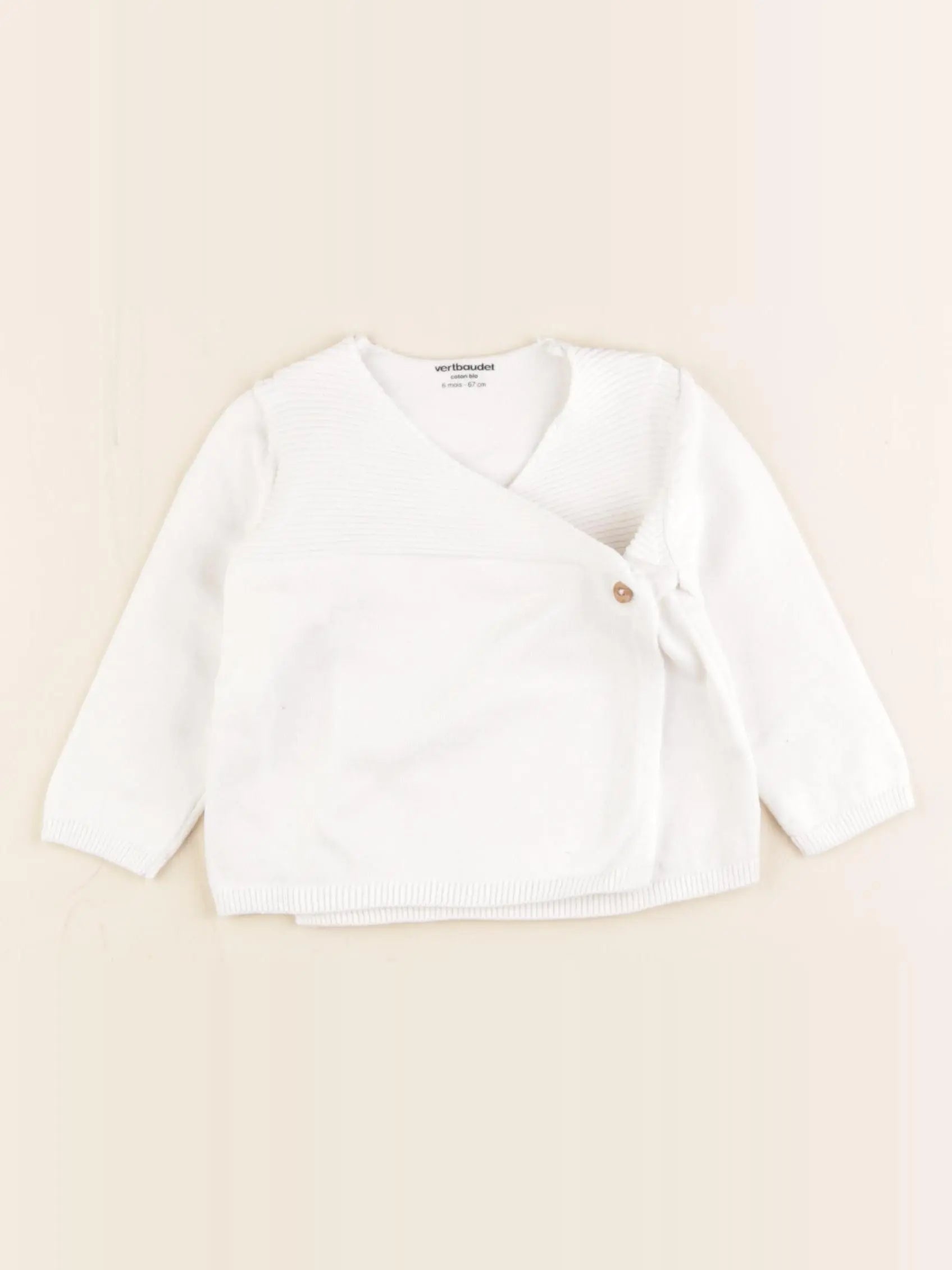 Vertbaudet - gilet blanc - 6 mois