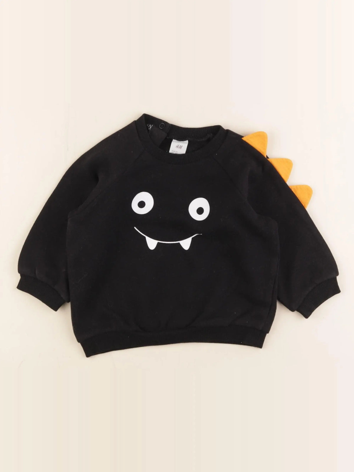 H&M - sweat noir - 6/9 mois