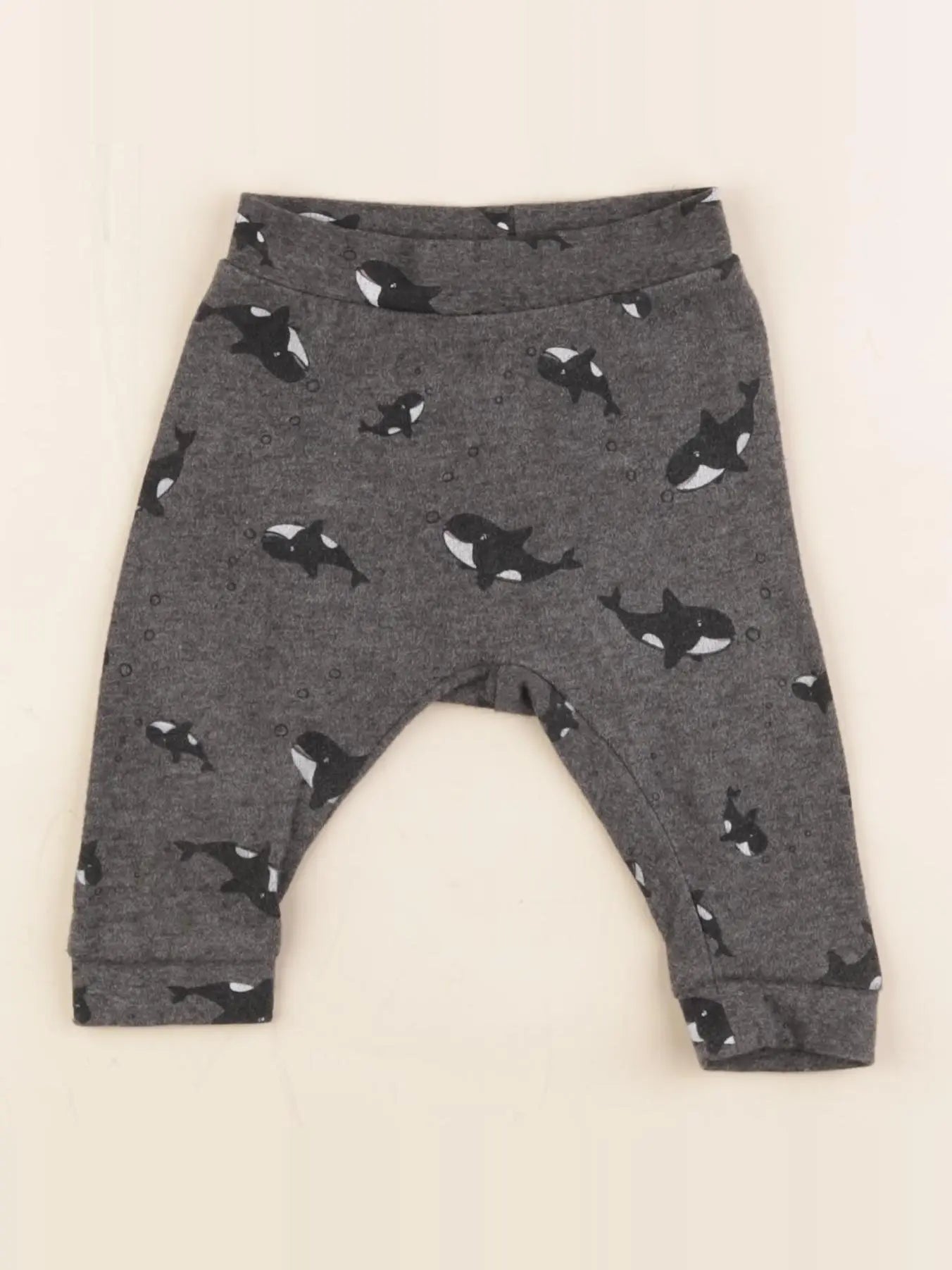 H&M - legging gris - 2/4 mois