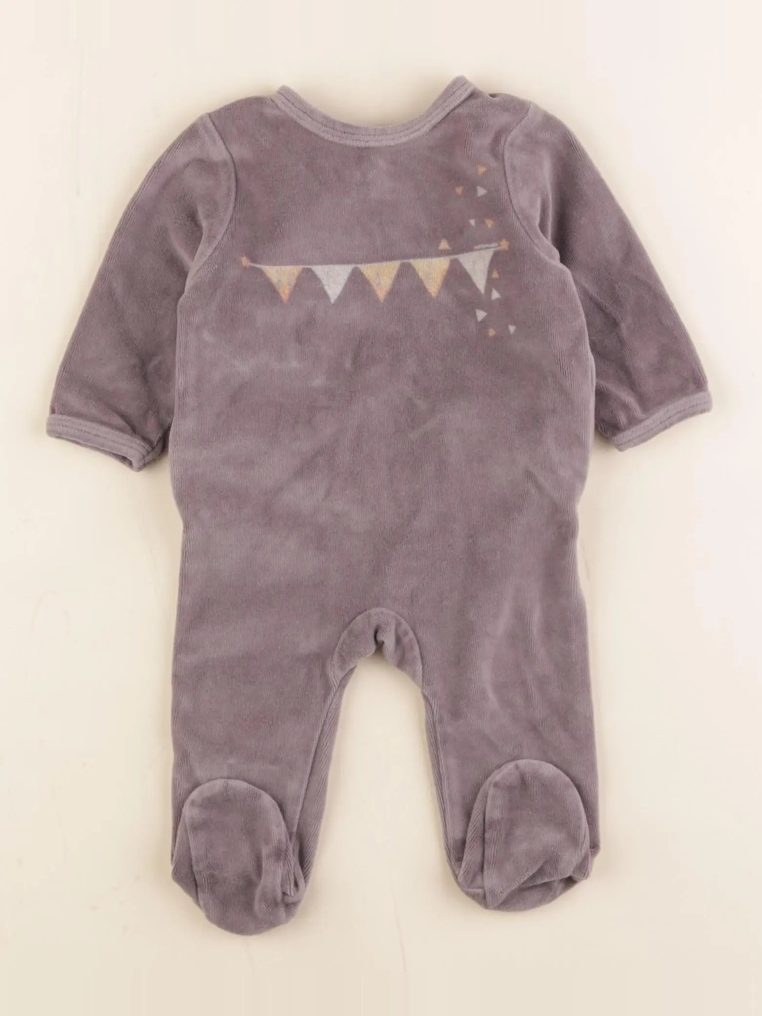 Vertbaudet - pyjama velours violet - 1 mois