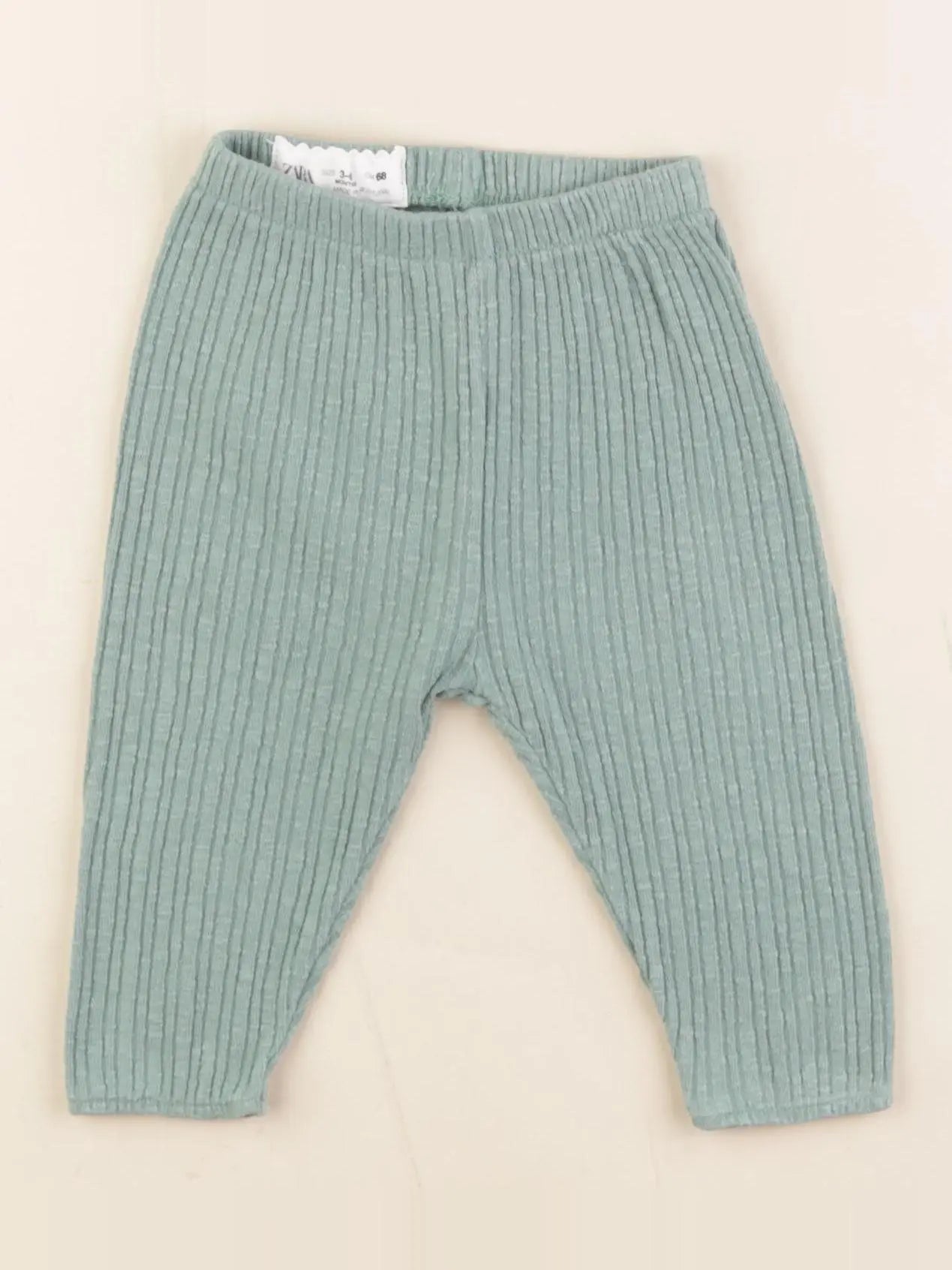 Zara - legging vert - 3/6 mois