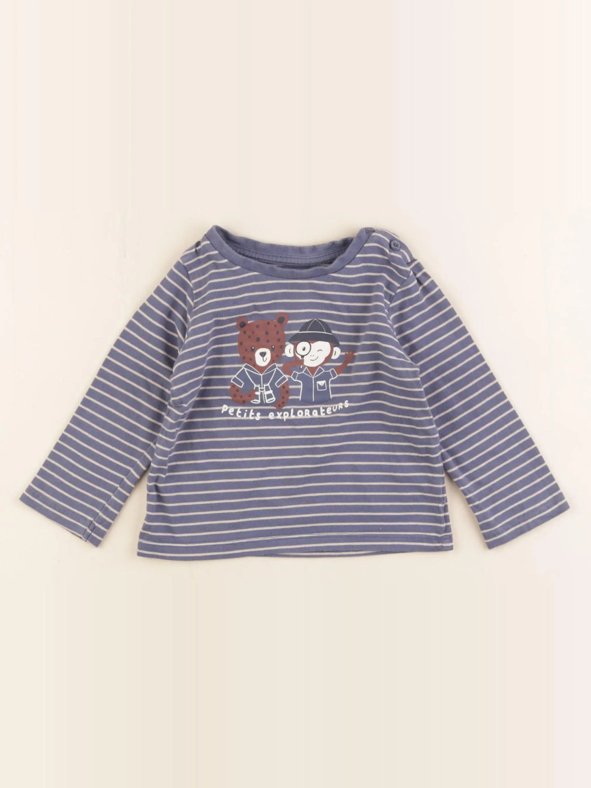 Vertbaudet - tee-shirt bleu - 12 mois