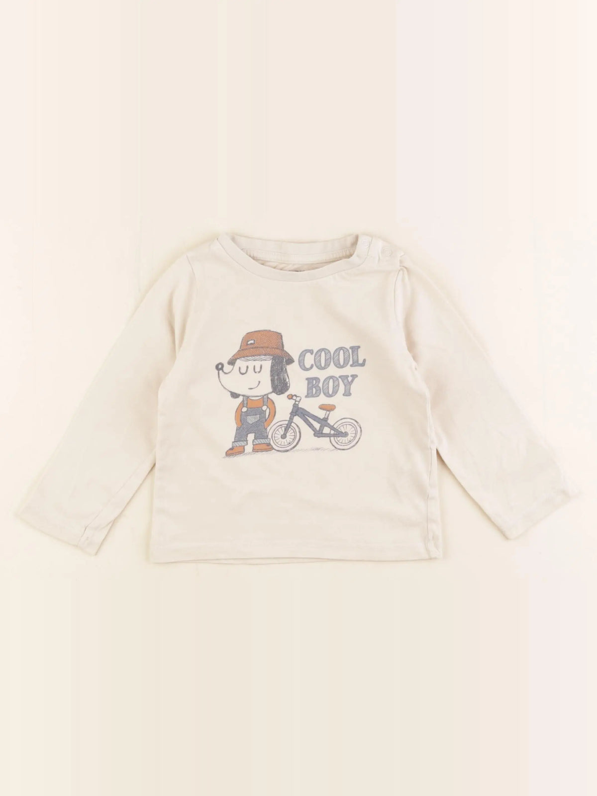Vertbaudet - tee-shirt beige - 18 mois