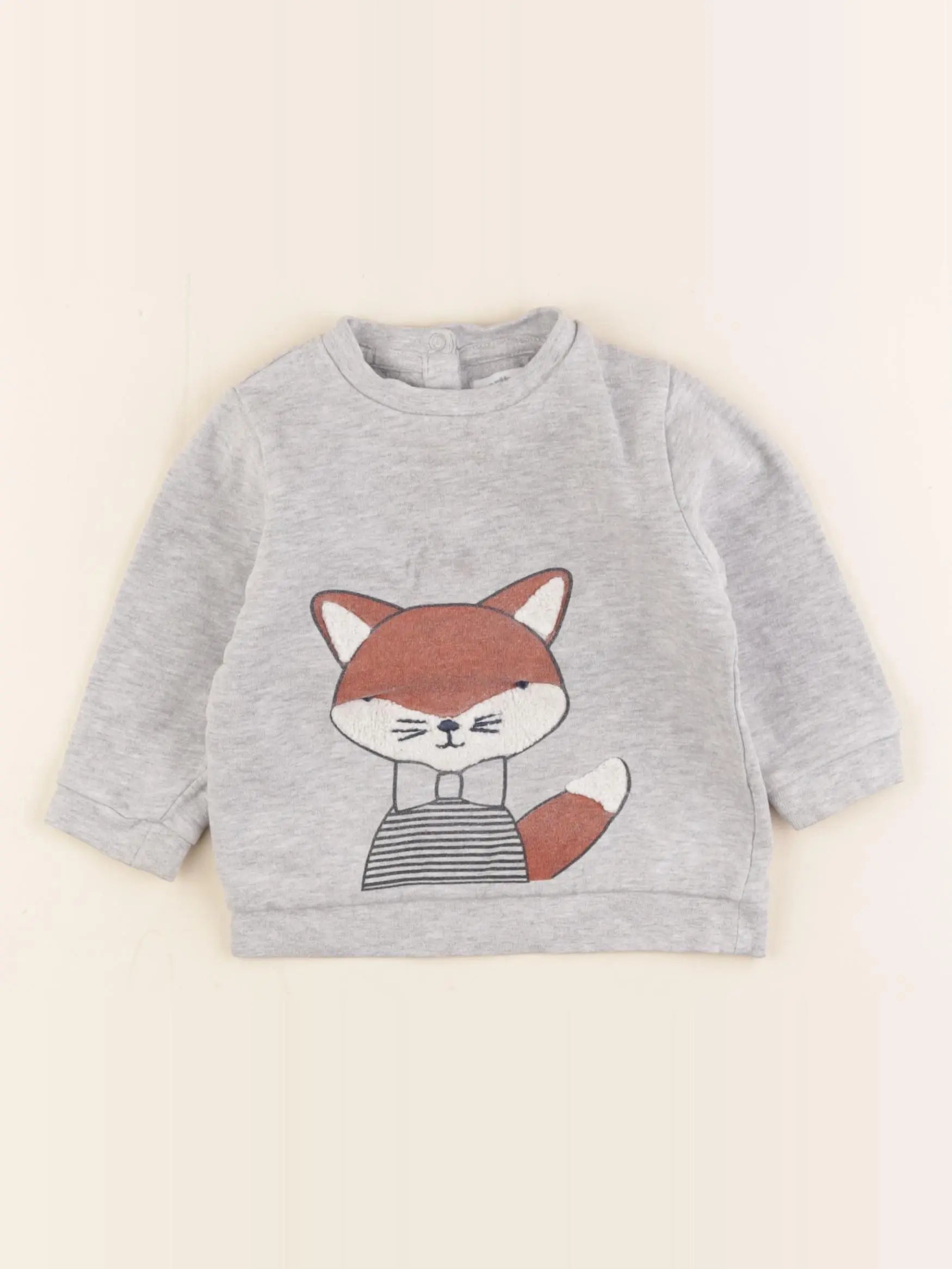 Vertbaudet - sweat gris - 12 mois