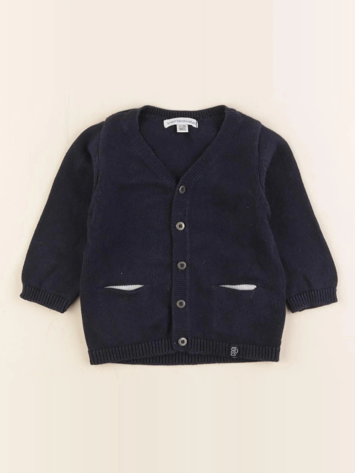 Vertbaudet - gilet bleu - 9 mois