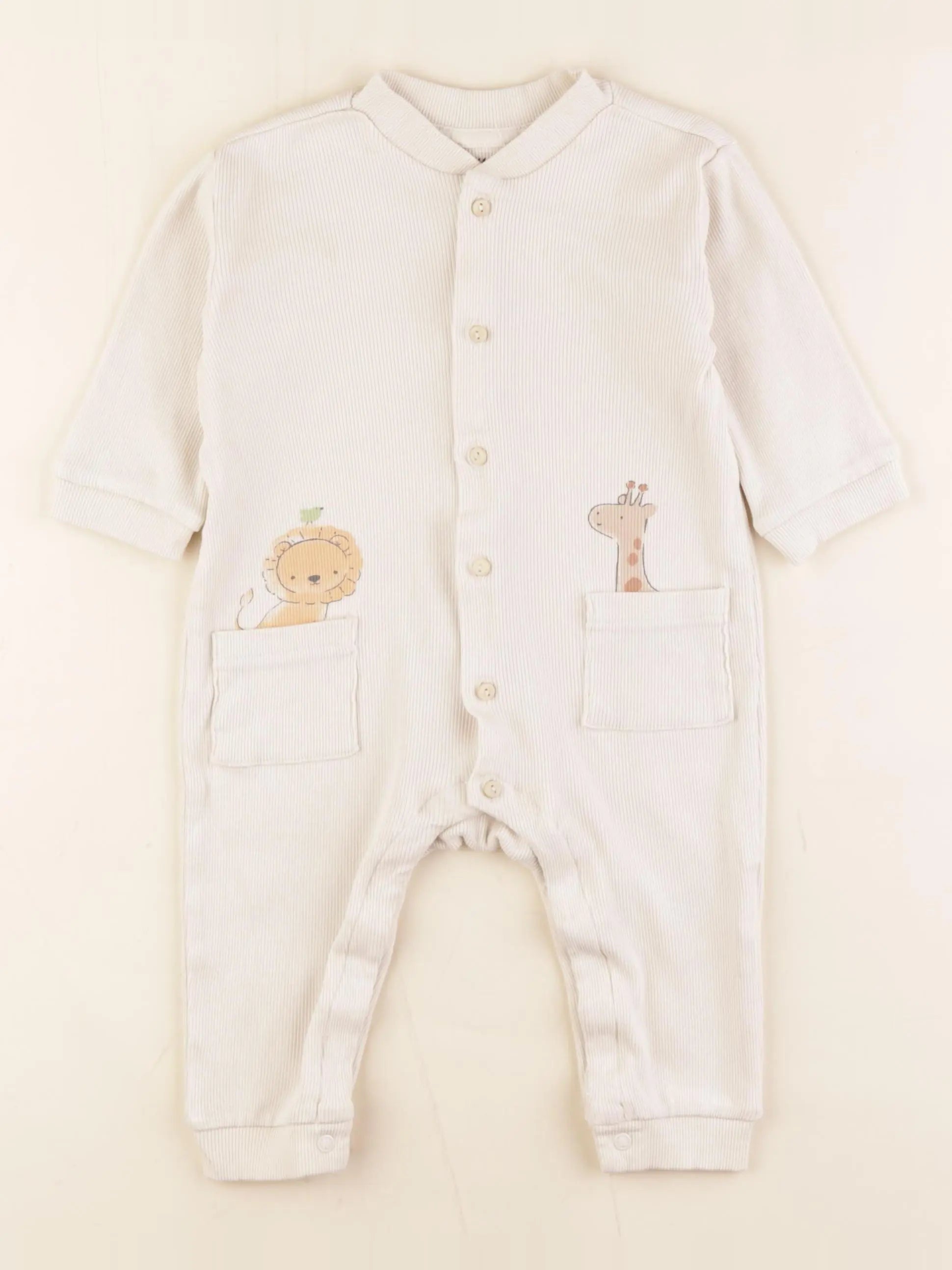 H&M - combinaison beige - 6/9 mois