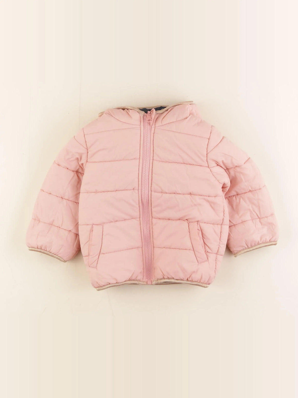 Vertbaudet - doudoune réversible bleu - 12/18 mois