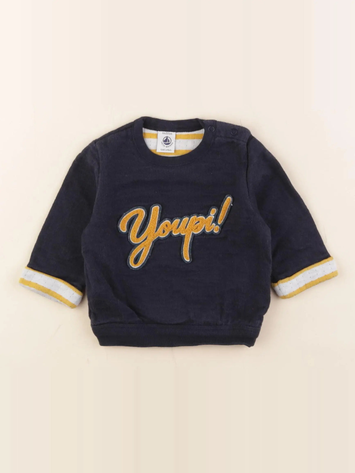 Petit Bateau - pull bleu - 6 mois