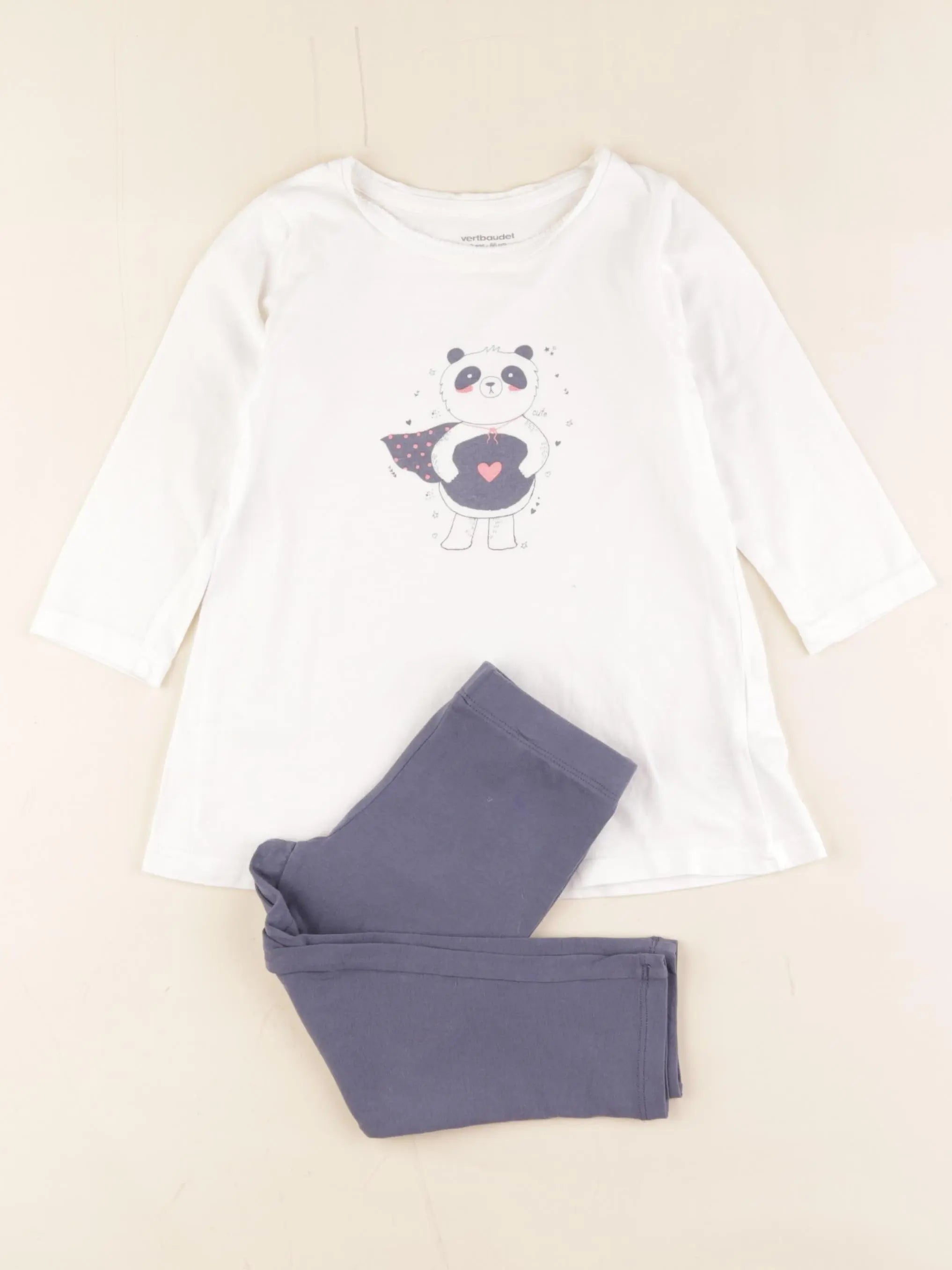 Vertbaudet - pyjama coton bleu - 2 ans