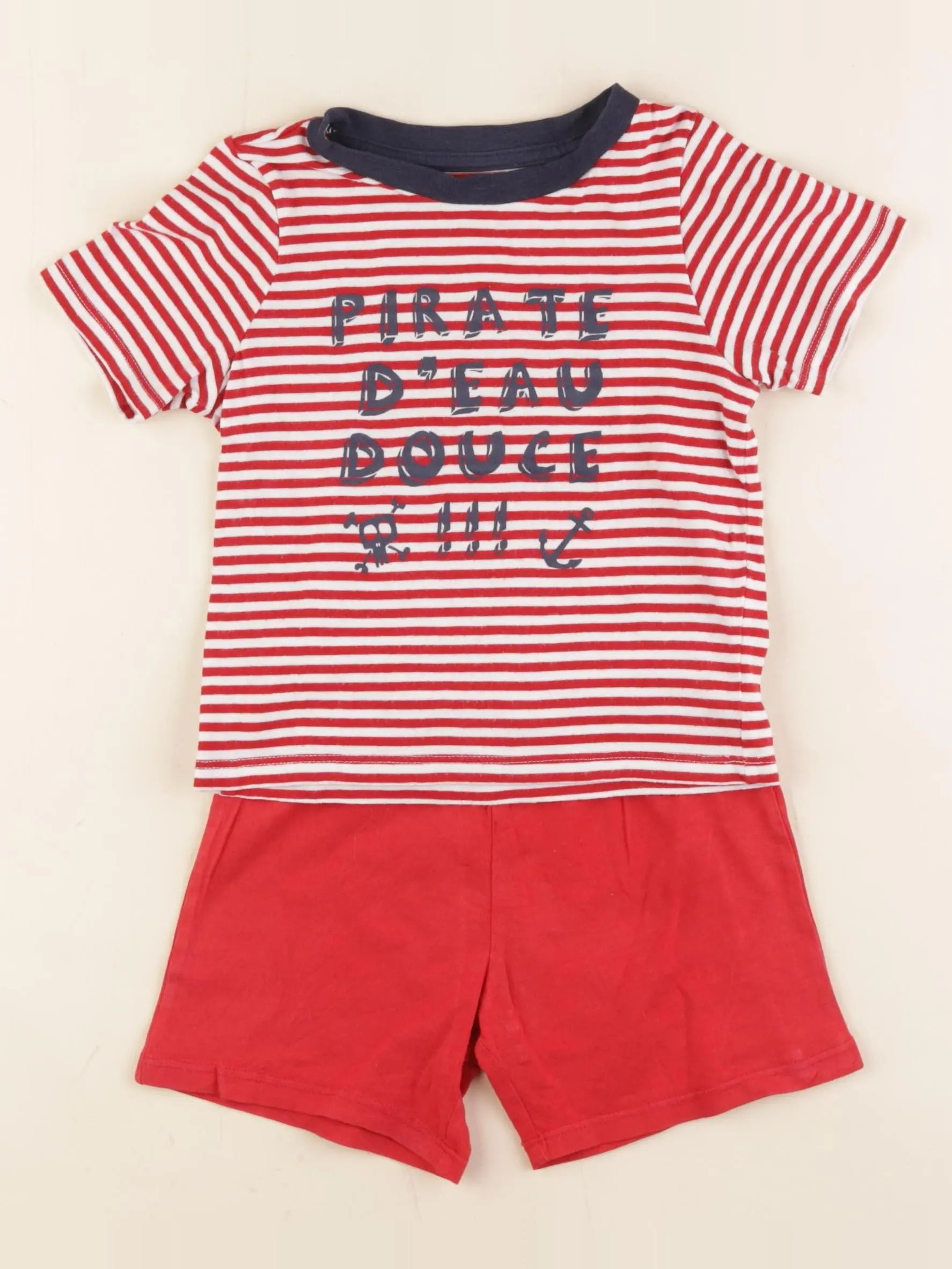 Vertbaudet - pyjama coton rouge - 3 ans