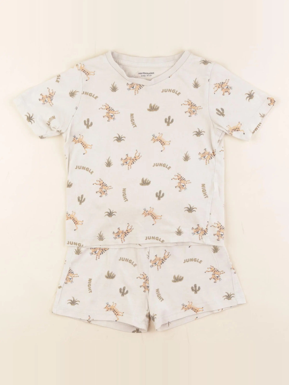 Vertbaudet - pyjama coton beige - 3 ans