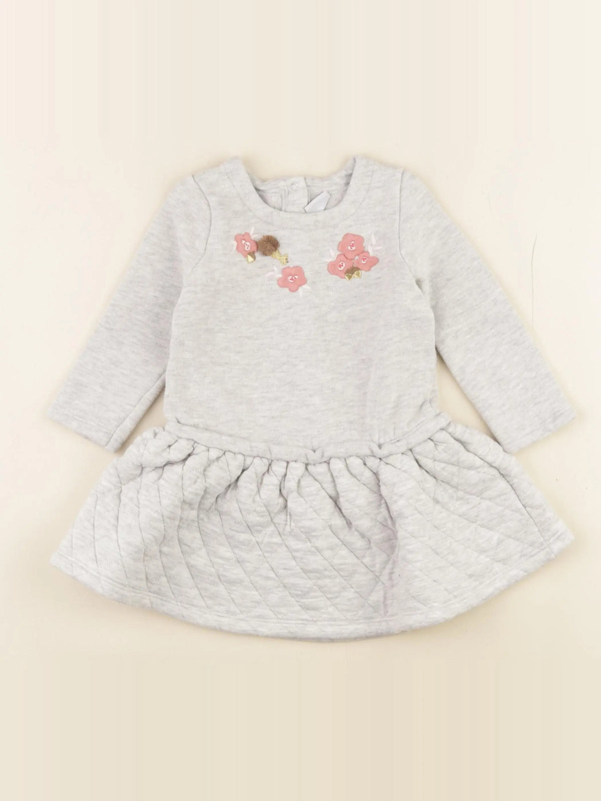 Petit Bateau - robe gris - 18 mois