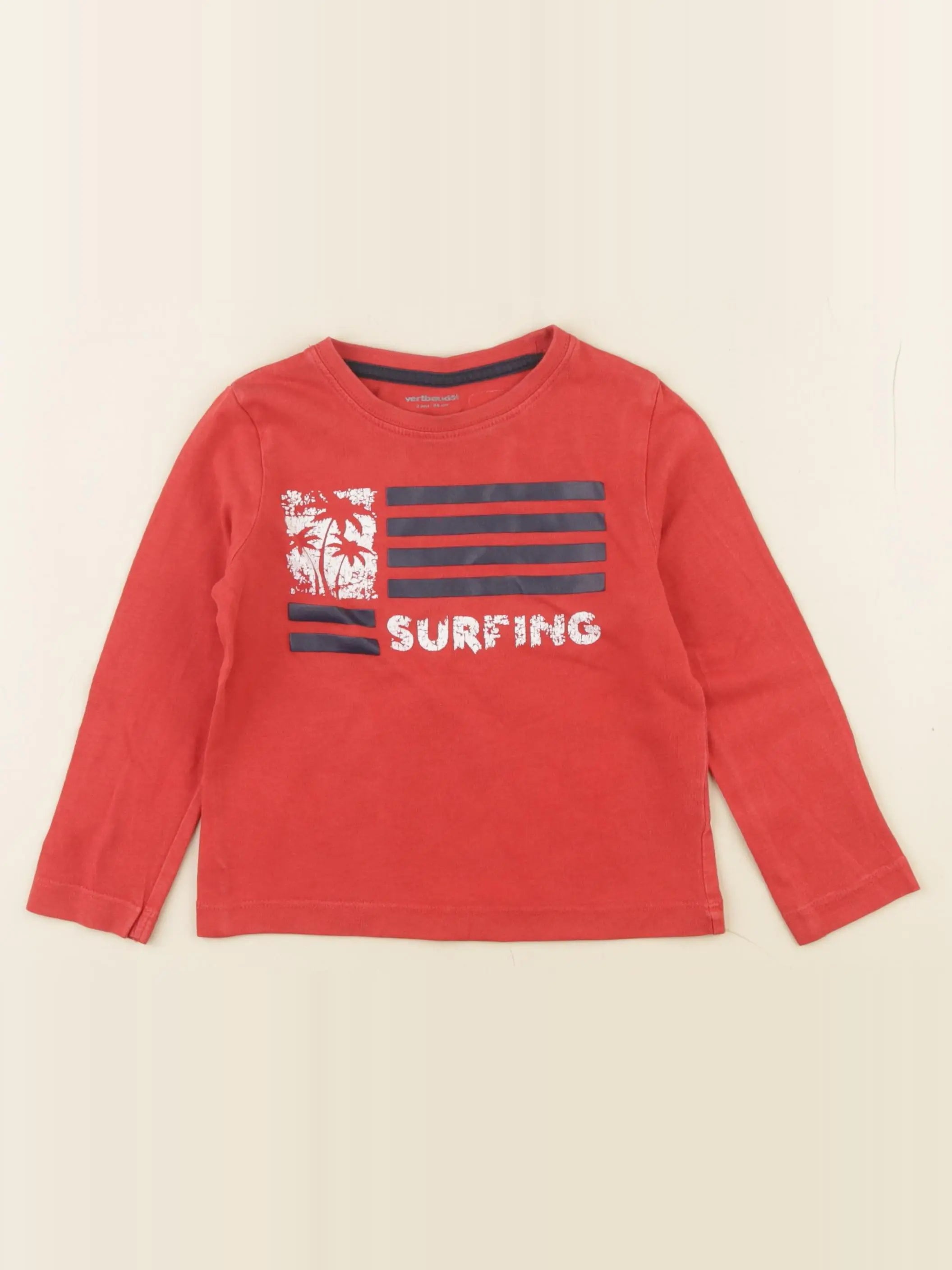 Vertbaudet - tee-shirt rouge - 2 ans