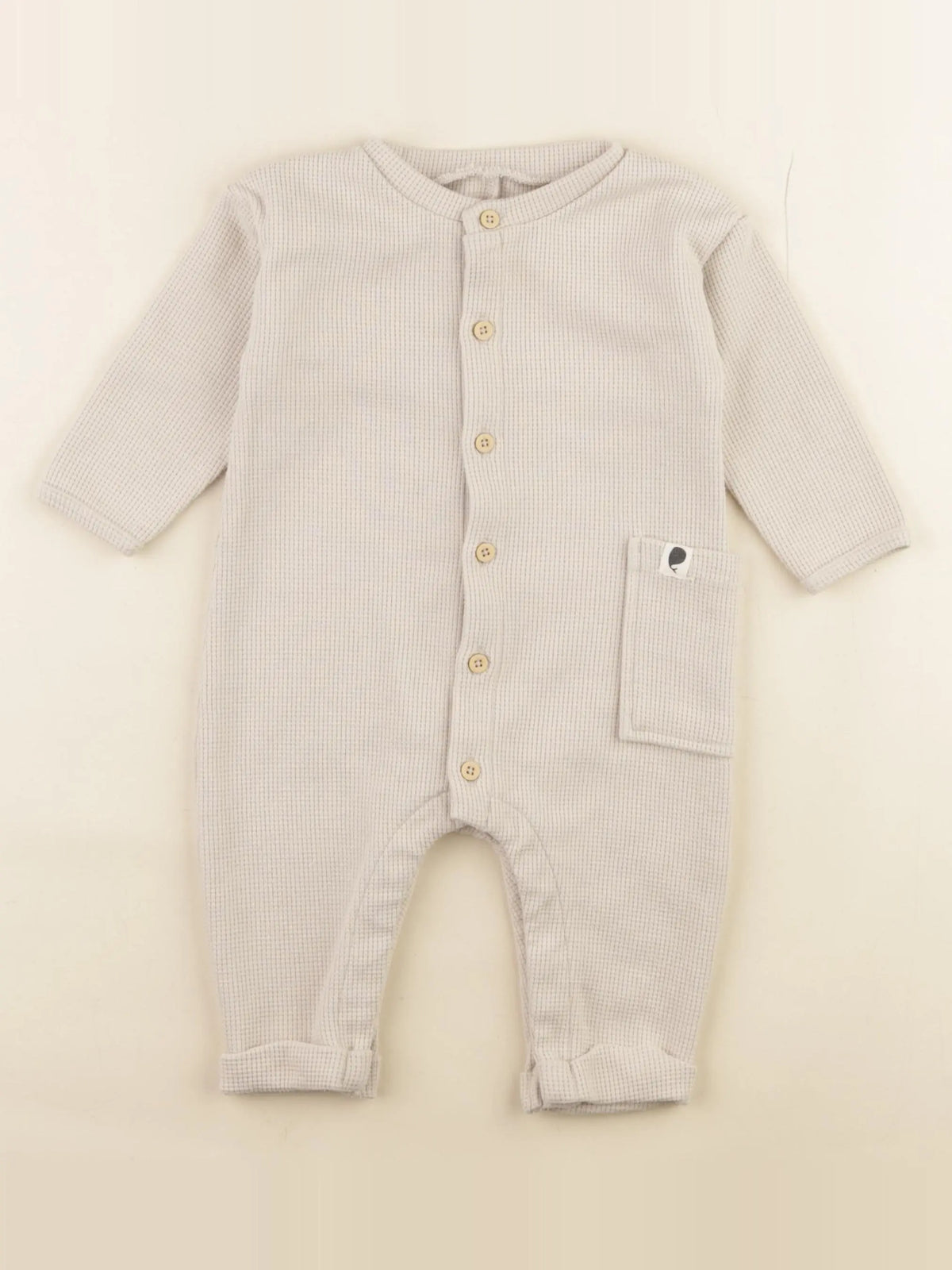 Vertbaudet - combinaison beige - 9 mois