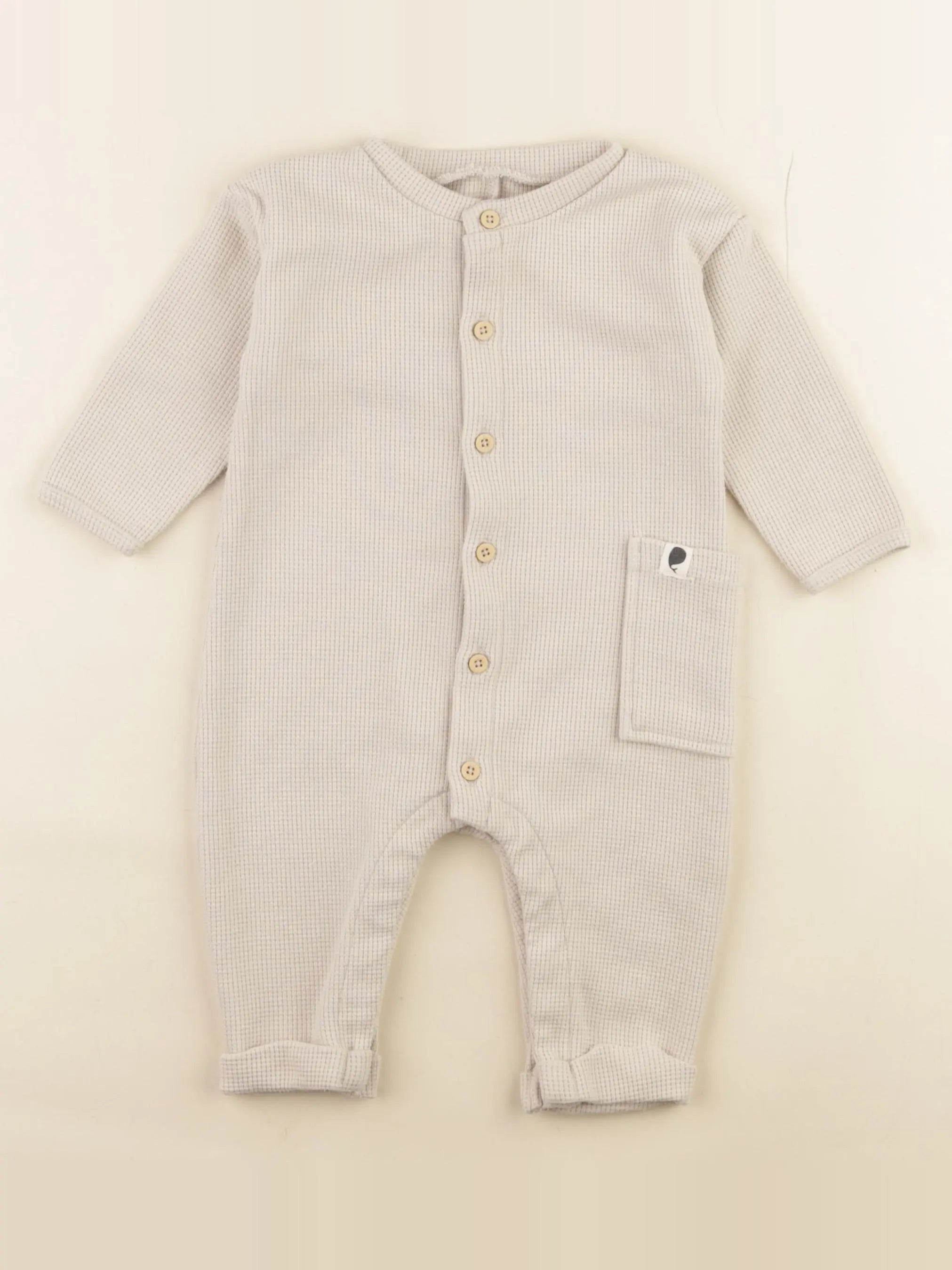 Vertbaudet - combinaison beige - 9 mois