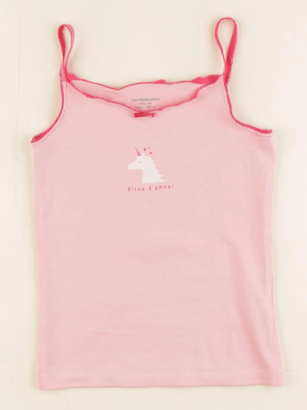 Vertbaudet - maillot de corps rose - 4 ans