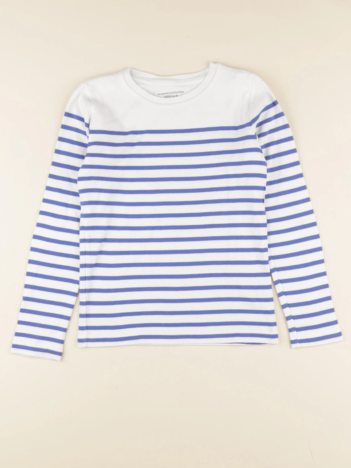 Monoprix - tee-shirt blanc, bleu - 10 ans
