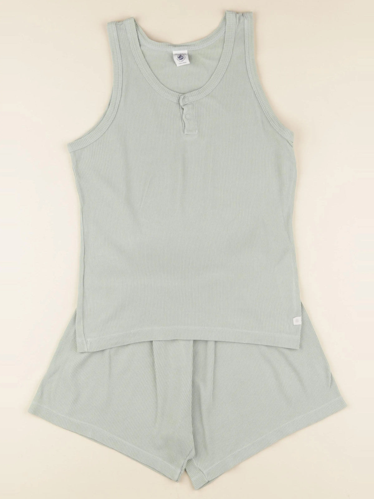 Petit Bateau - pyjama coton vert - 10 ans