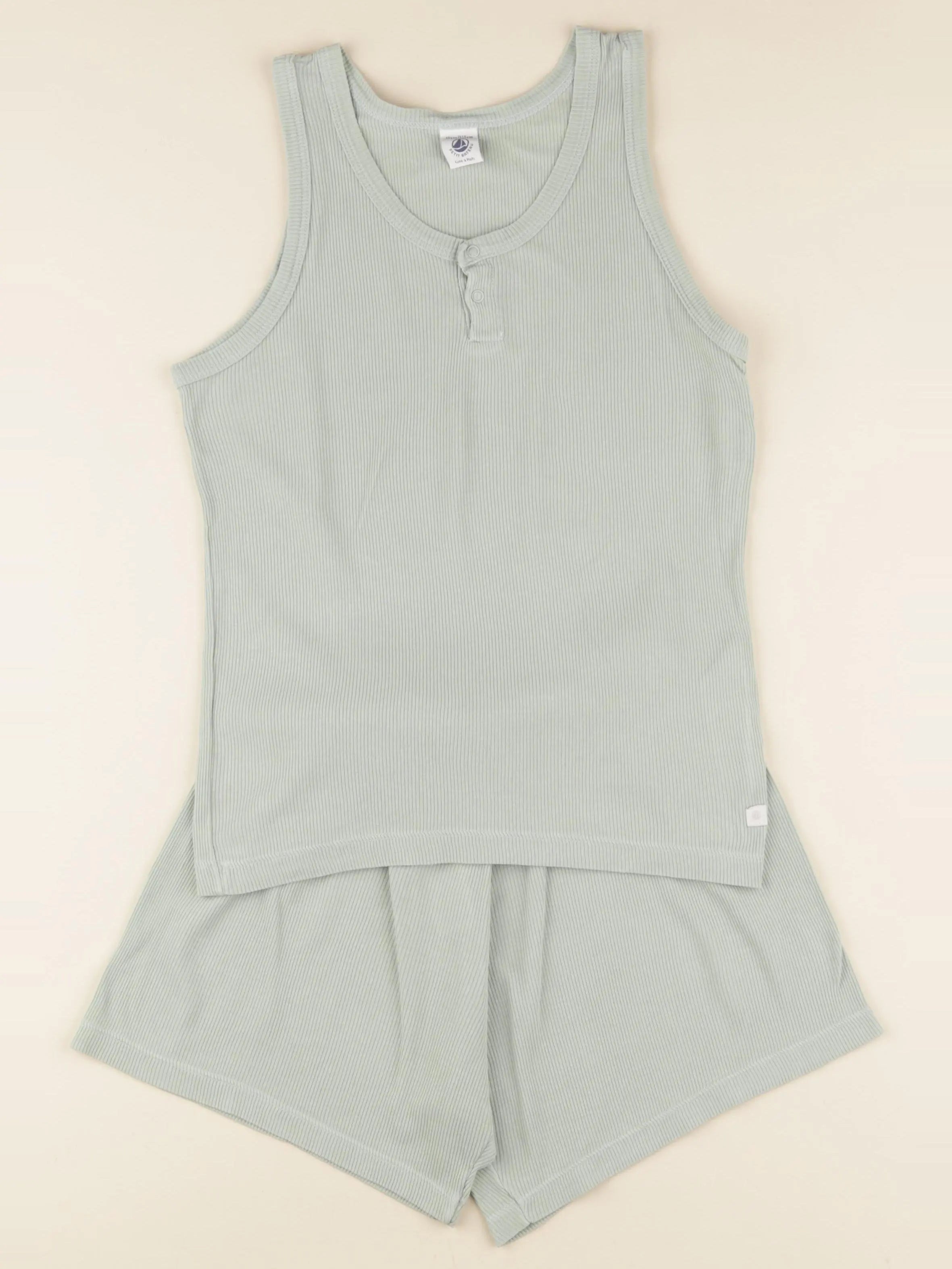 Petit Bateau - pyjama coton vert - 10 ans