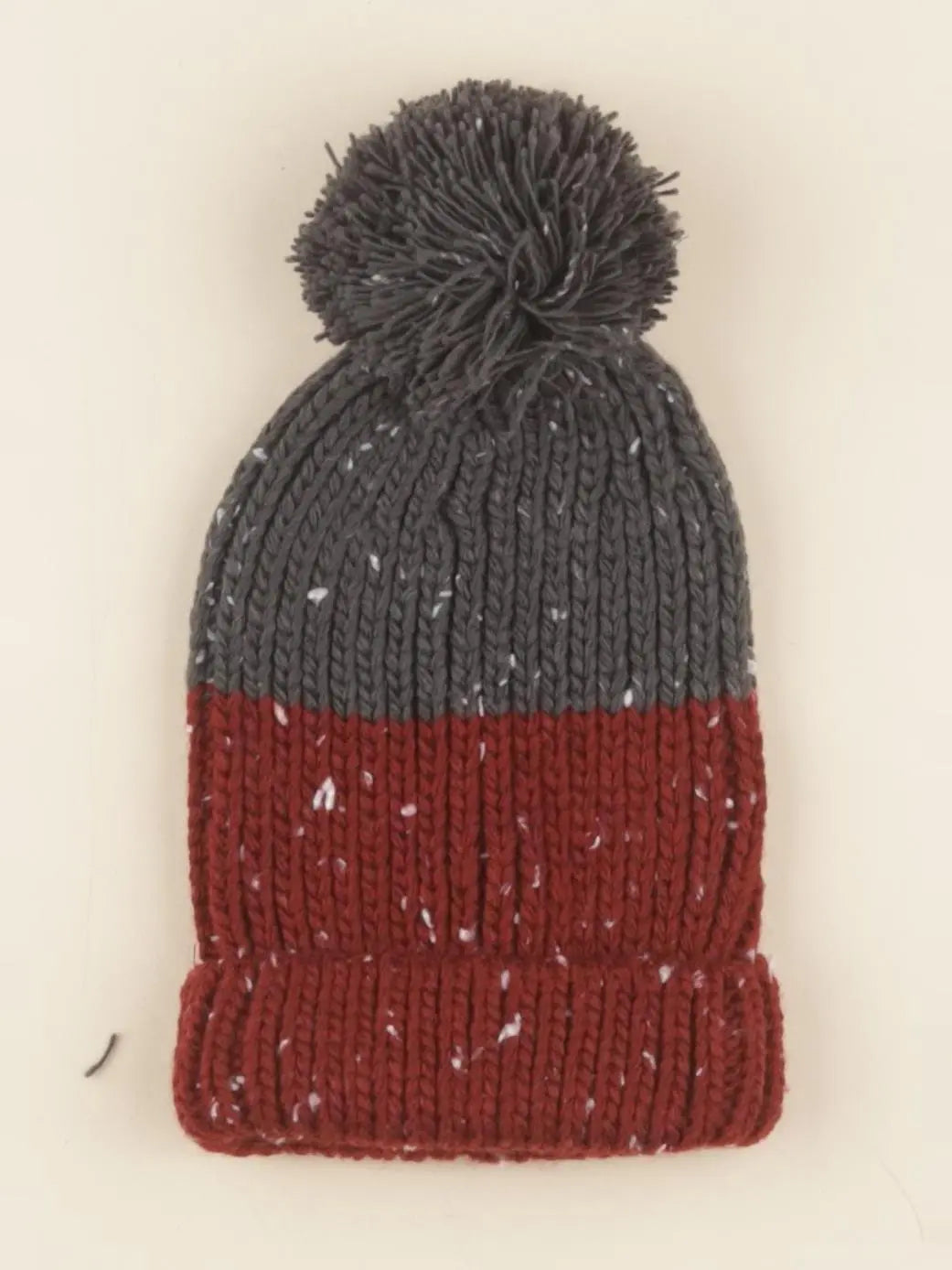 Vertbaudet - bonnet rouge, gris - 8/10 ans