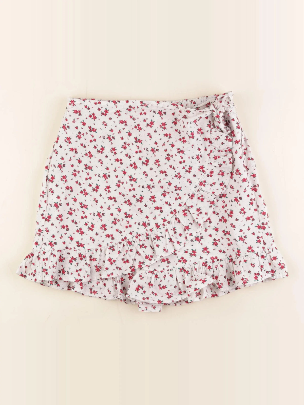 Vertbaudet - jupe short blanc, rouge - 12 ans