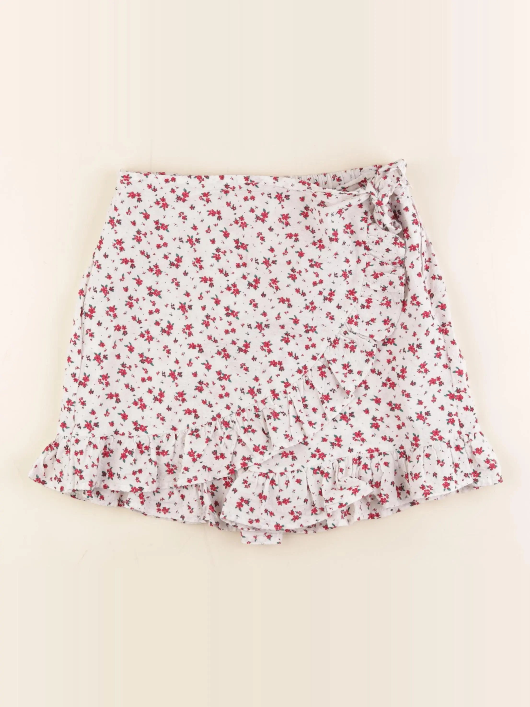 Vertbaudet - jupe short blanc, rouge - 12 ans
