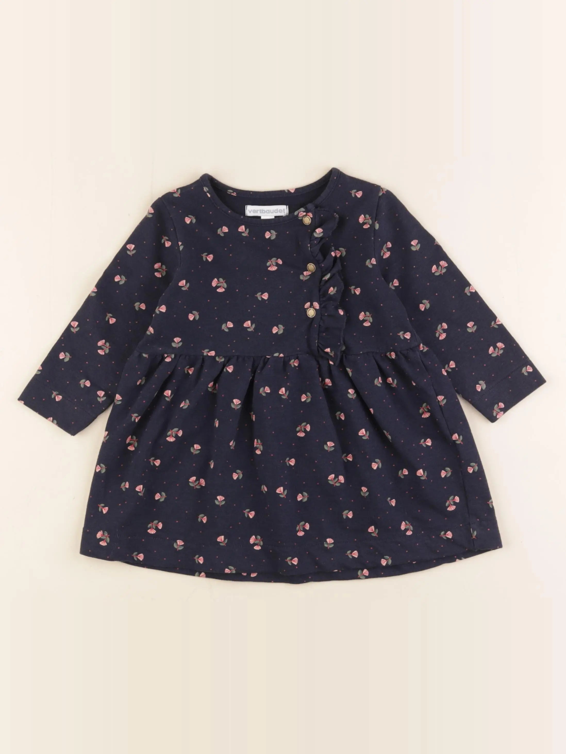 Vertbaudet - robe bleu - 12 mois