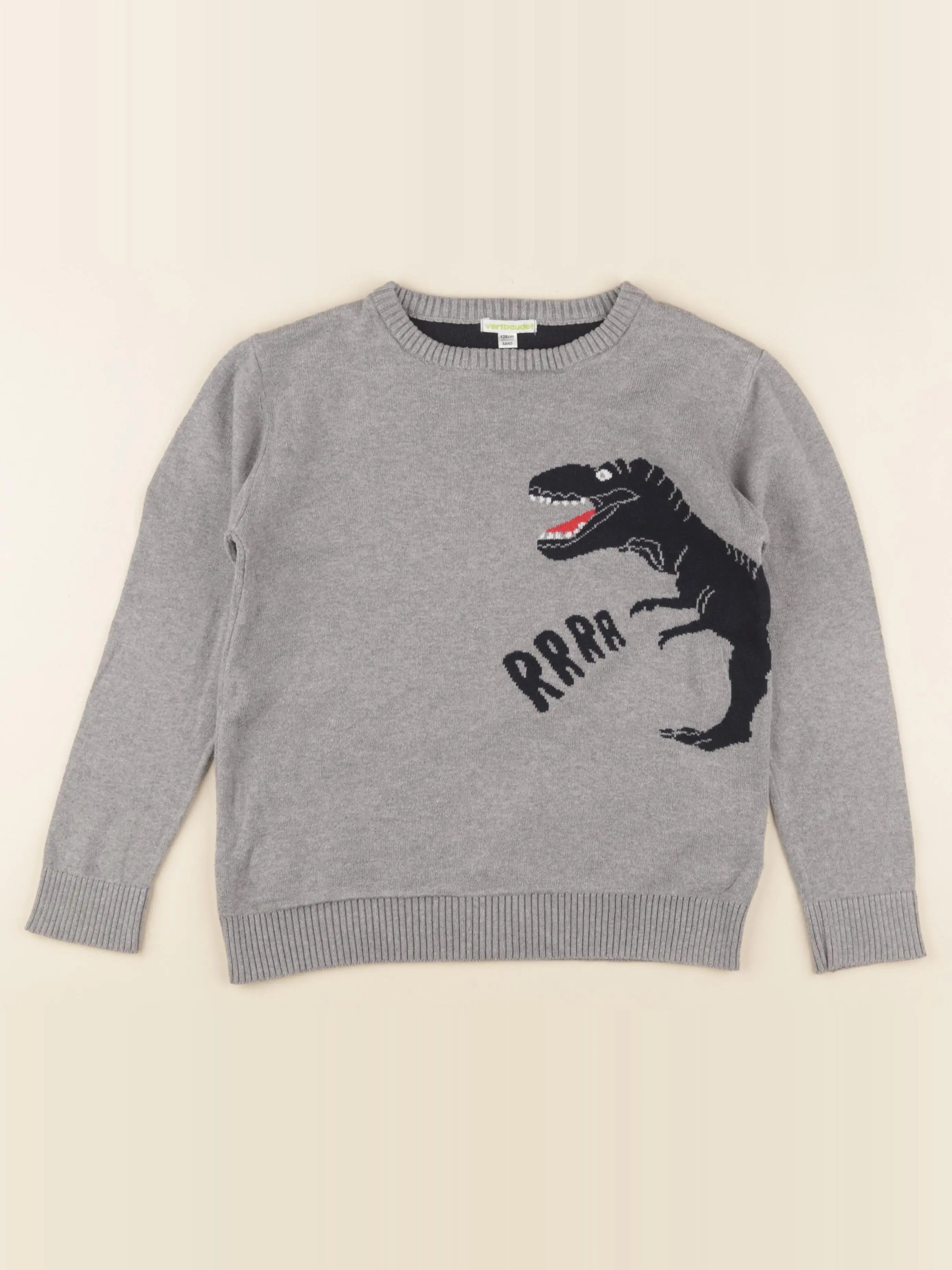 Vertbaudet - pull gris - 8 ans