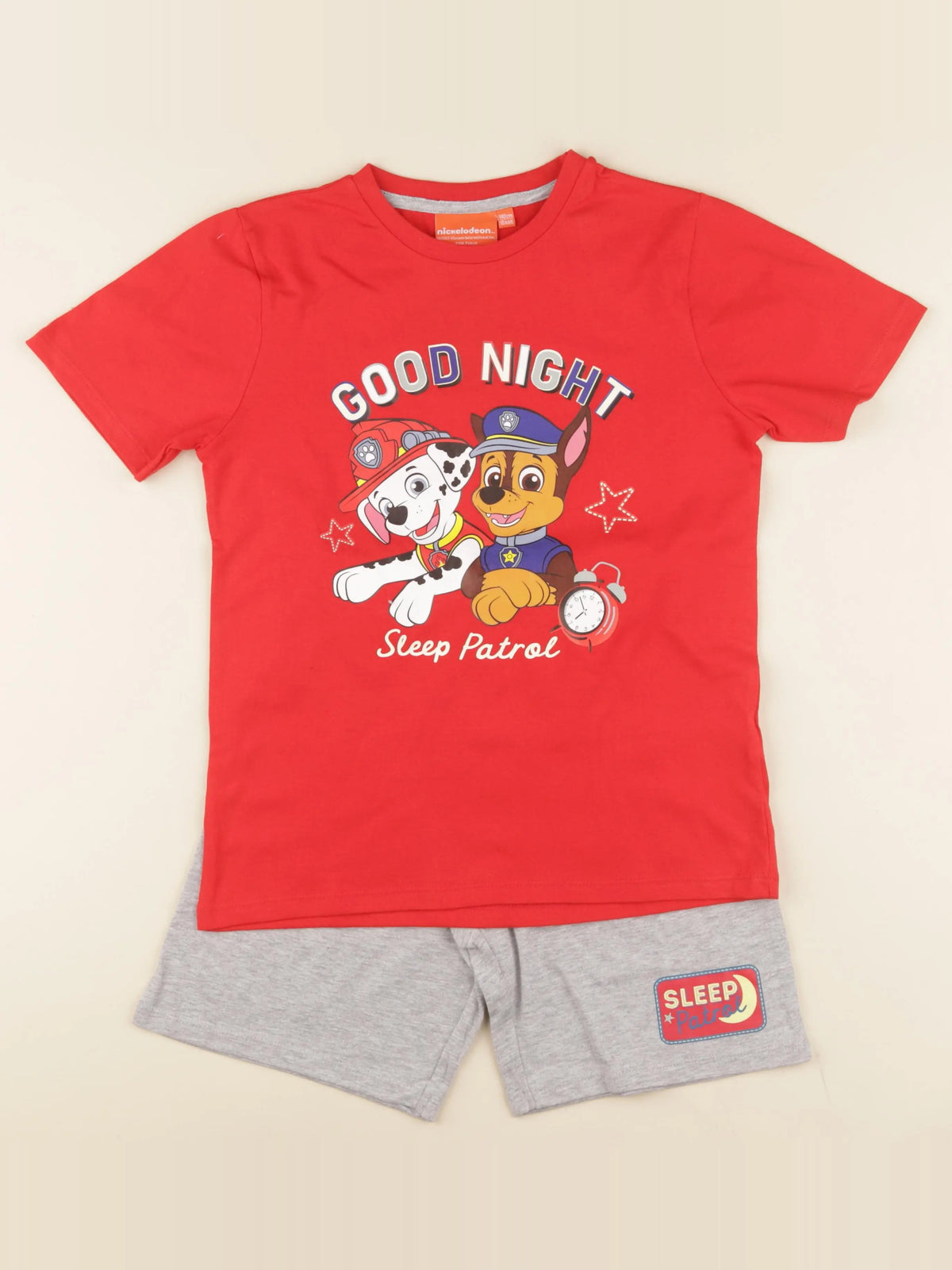 Vertbaudet - pyjama coton gris, rouge - 10 ans