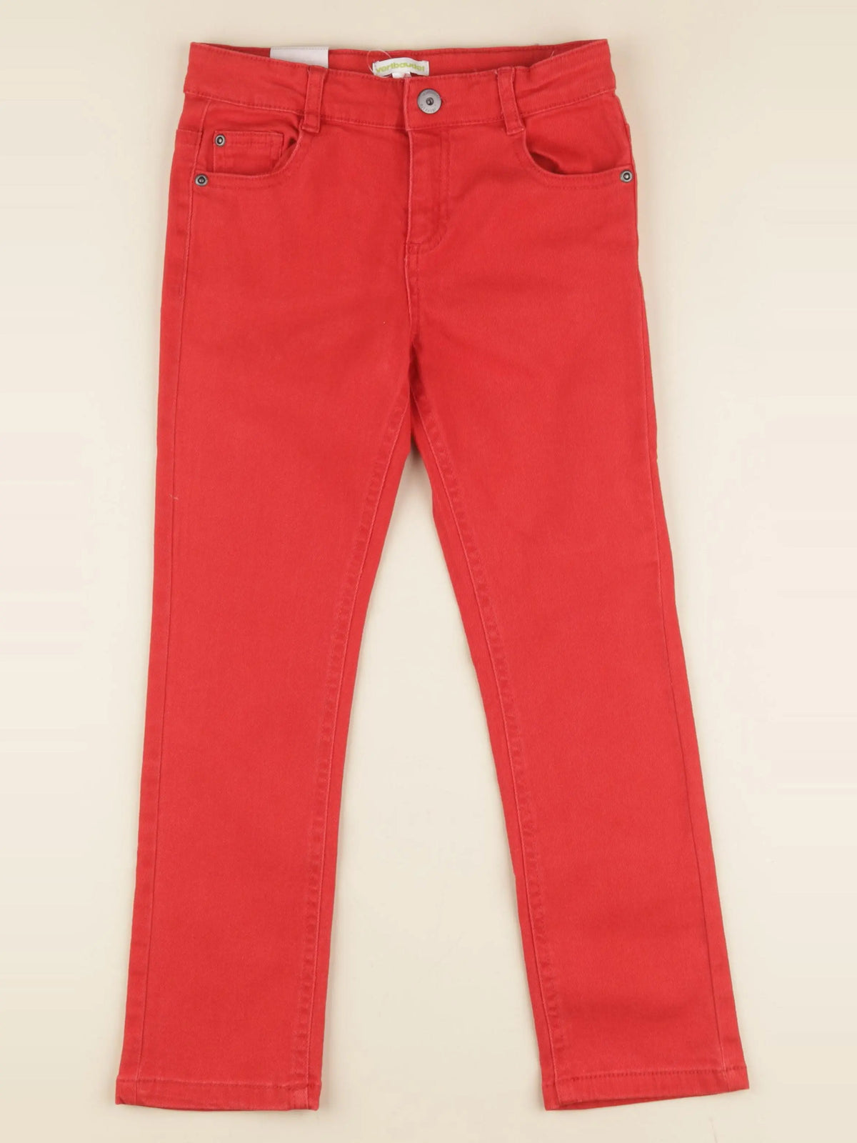 Vertbaudet - jean rouge - 7 ans