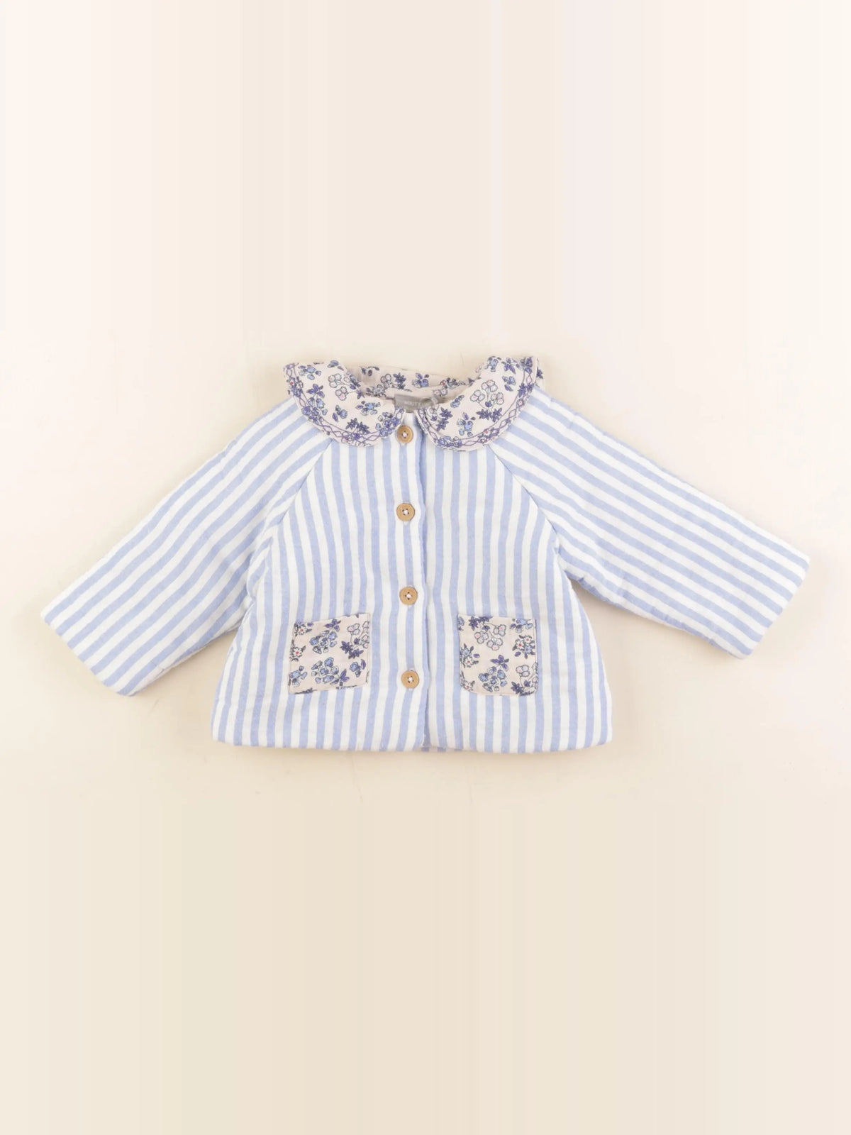 Boutchou - veste doublé bleu - 6 mois