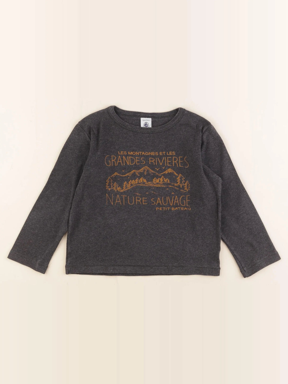 Petit Bateau - tee-shirt gris - 5 ans