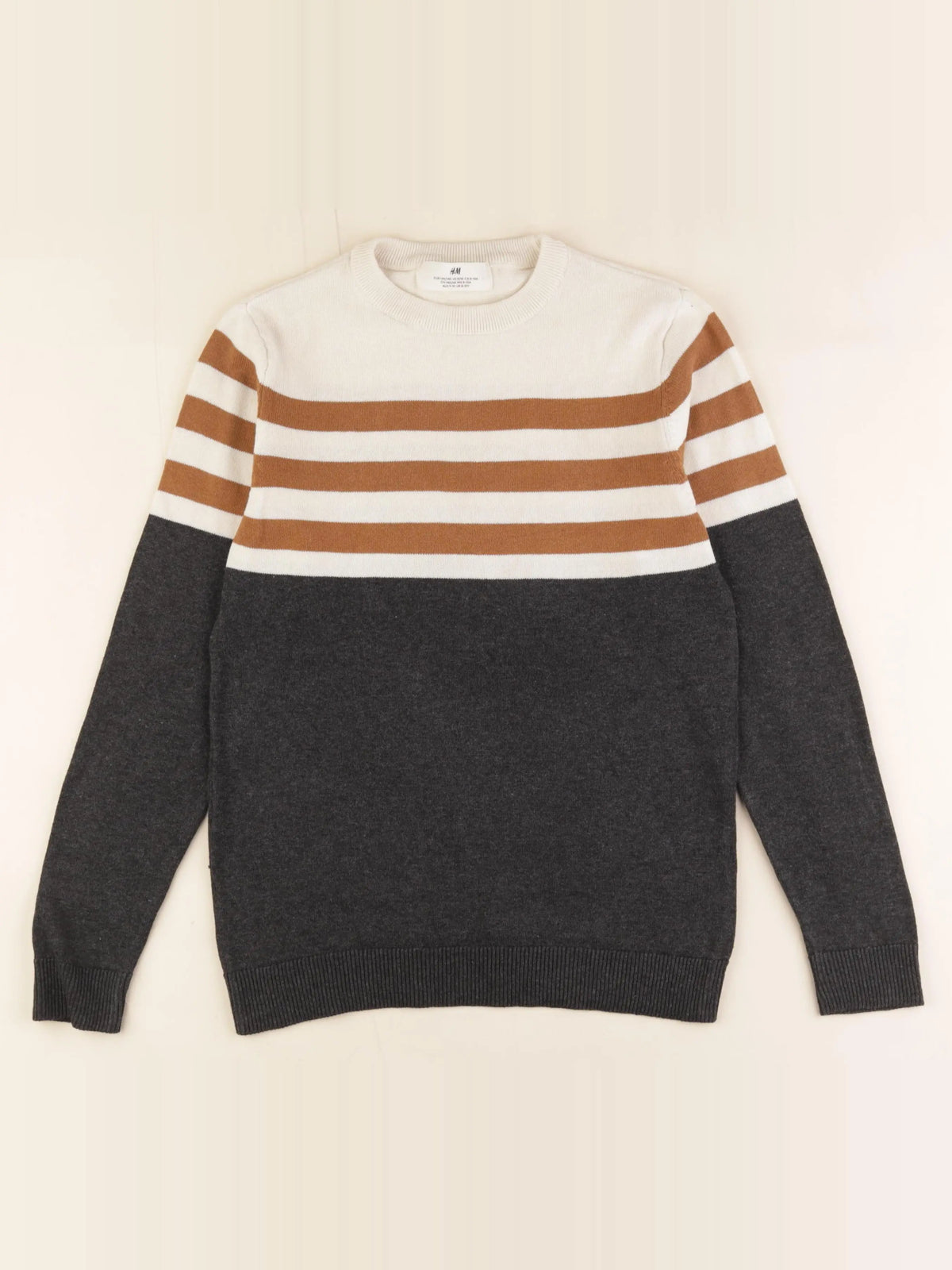 H&M - pull beige, taupe - 8/10 ans