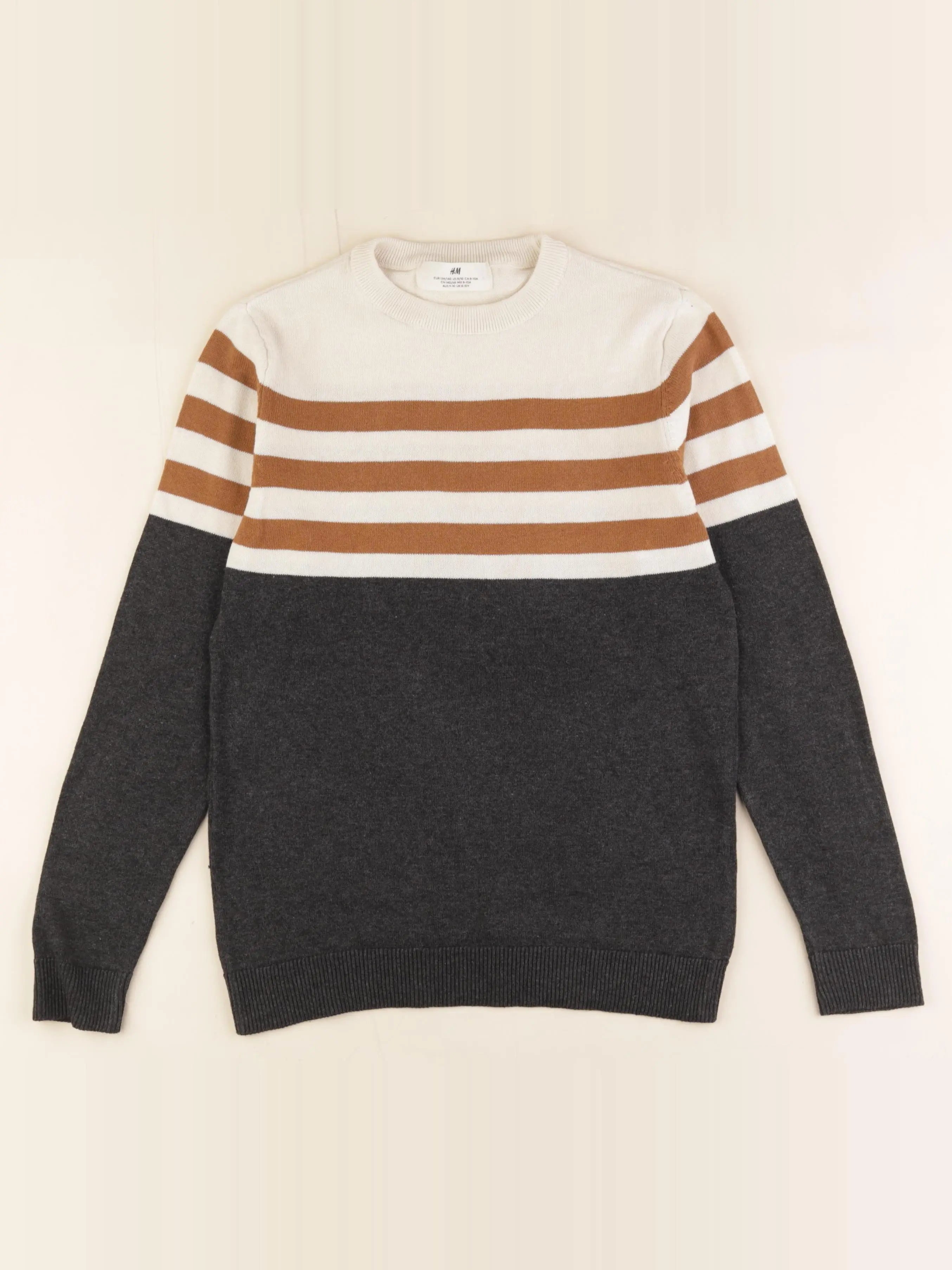 H&M - pull beige, taupe - 8/10 ans