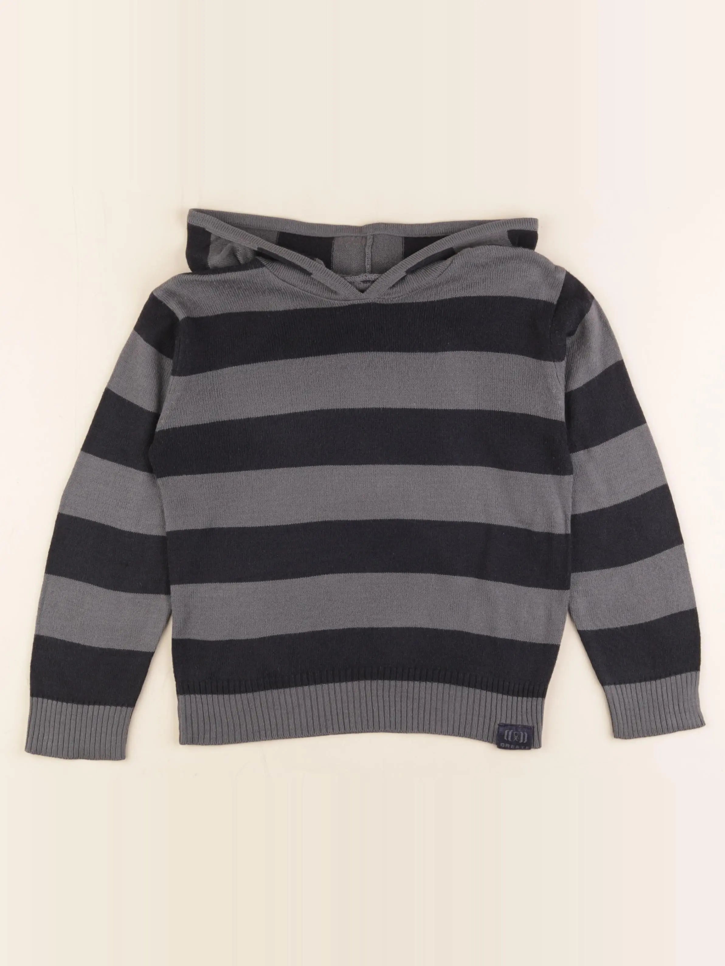 Okaidi - pull bleu, gris - 5 ans