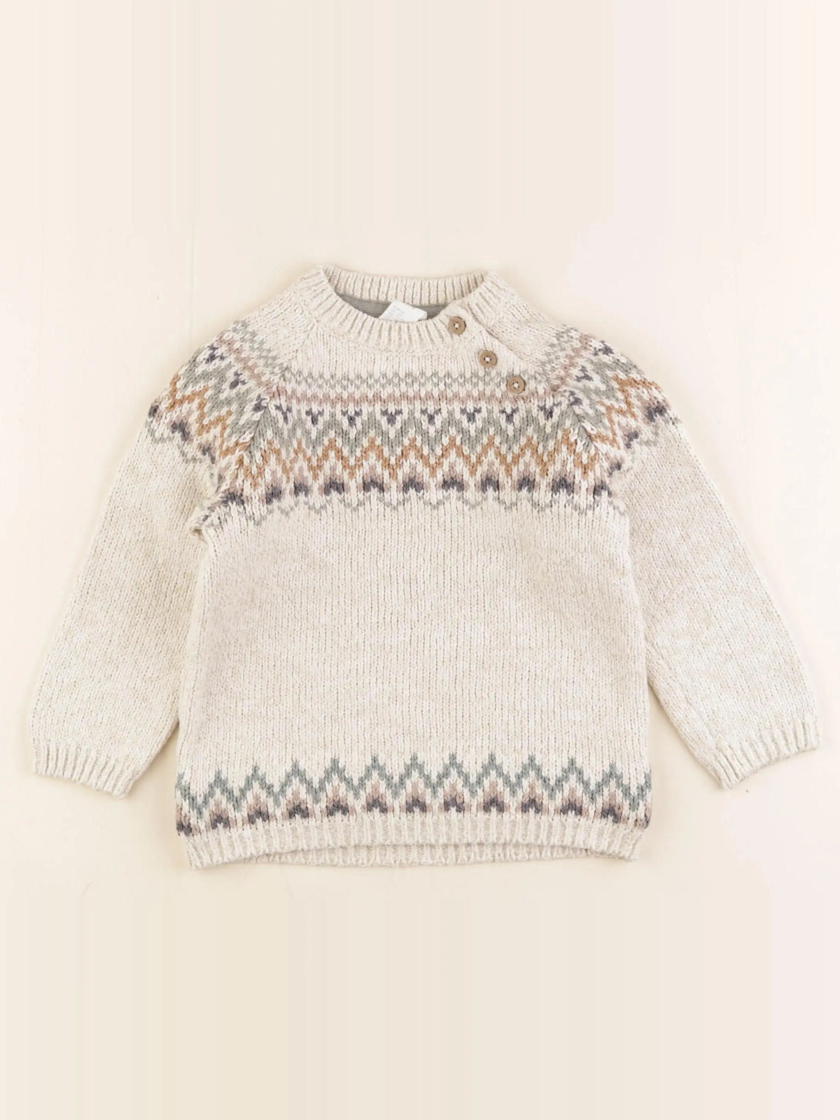 H&M - pull beige - 18/24 mois