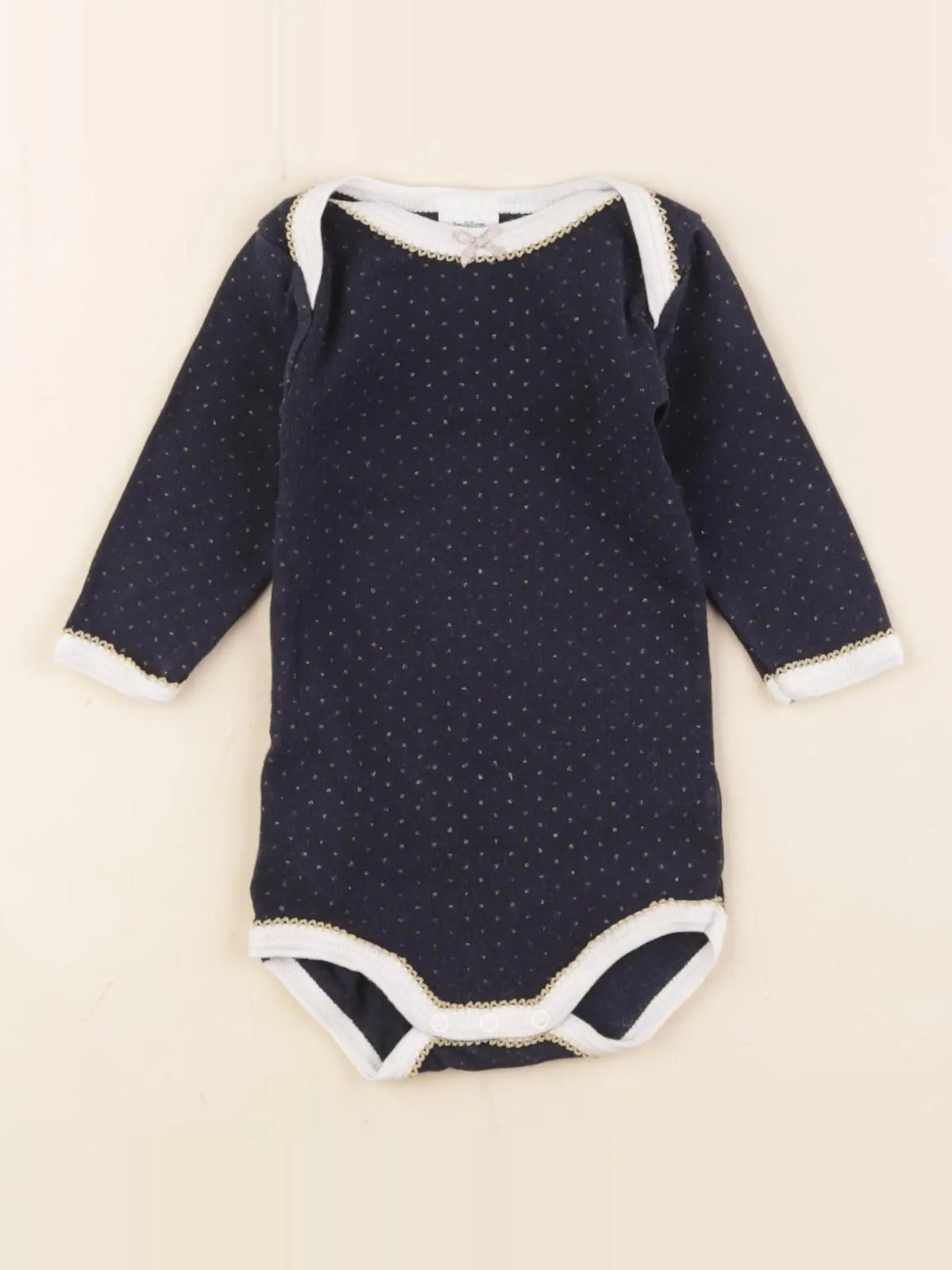 Petit Bateau - body bleu, or - 3 mois