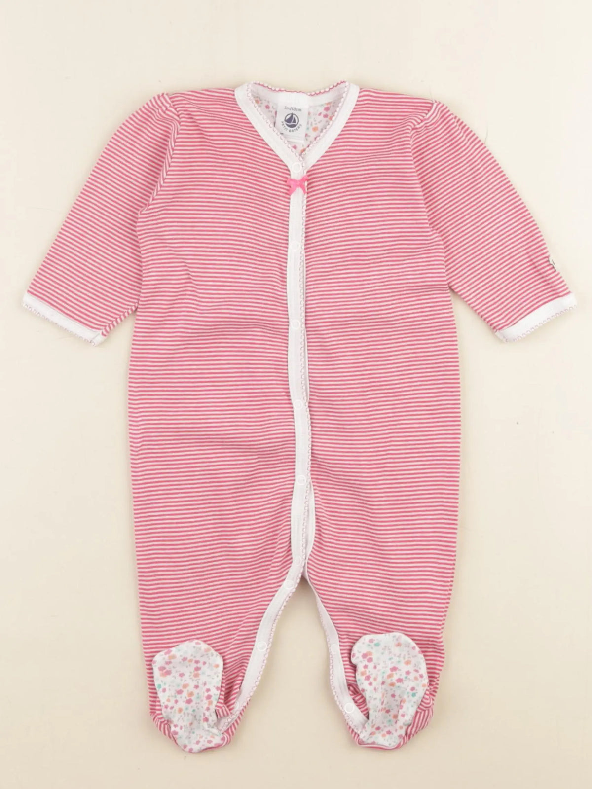 Petit Bateau - pyjama coton rose - 3 mois
