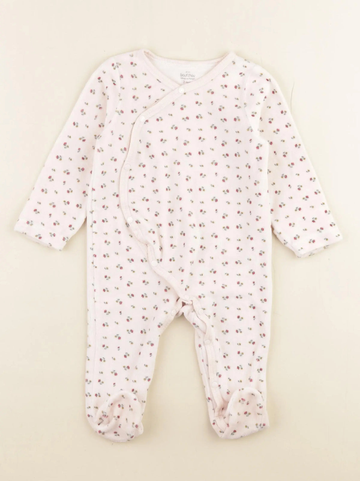 Boutchou - pyjama velours rose - 3 mois