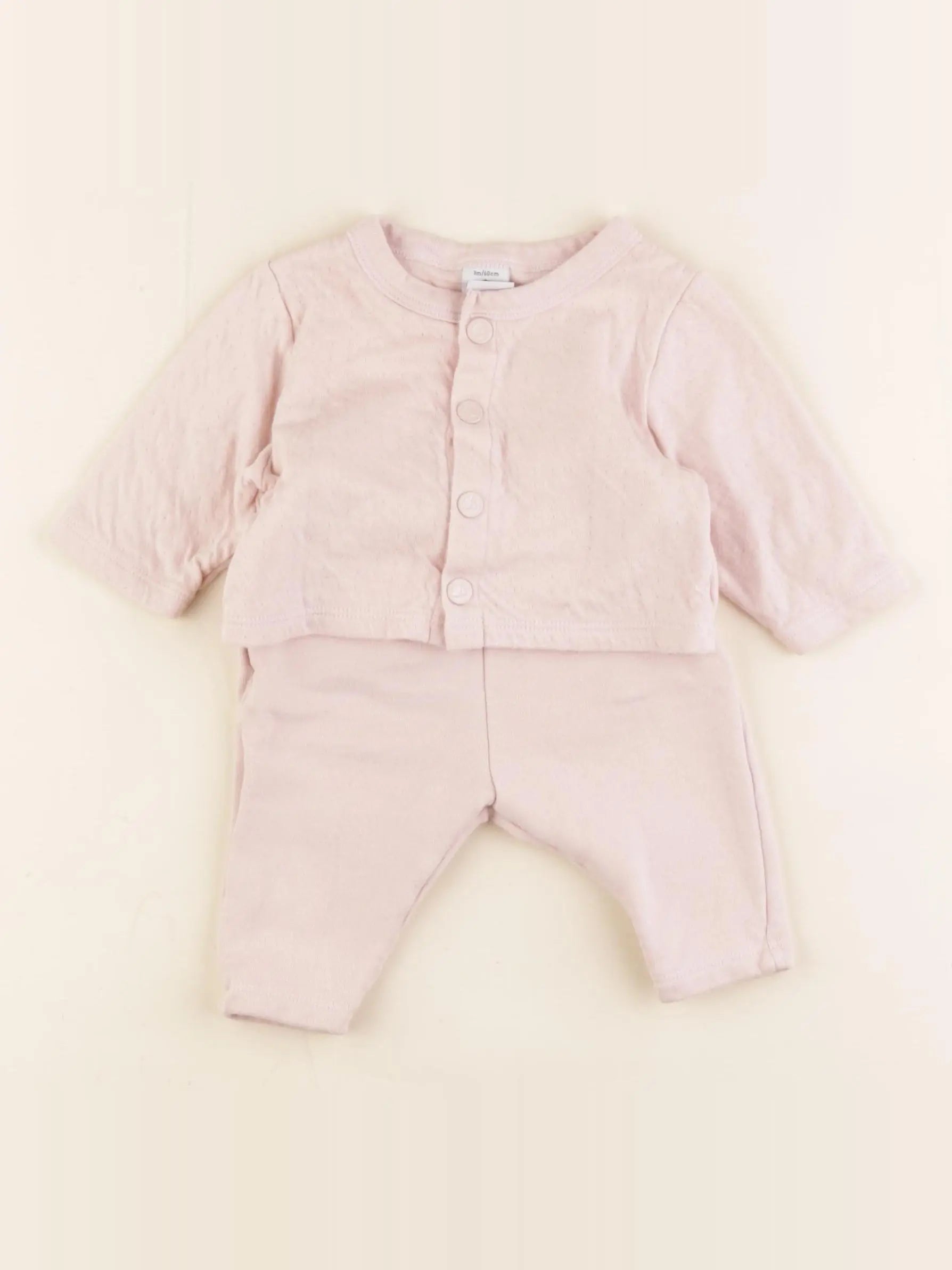 Petit Bateau - ensemble rose - 2 mois
