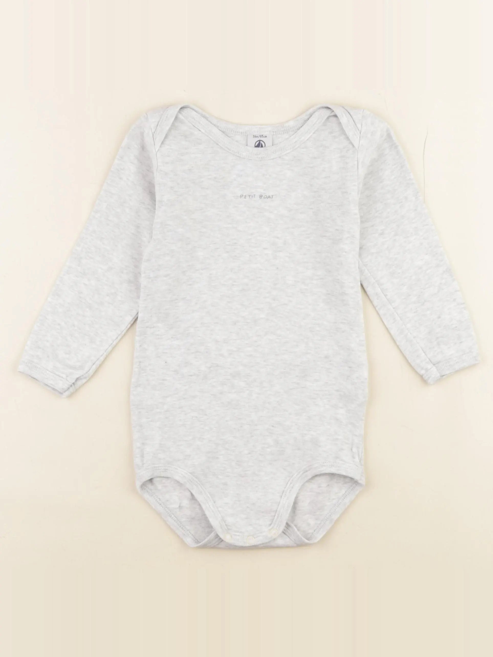 Petit Bateau - body gris - 36 mois