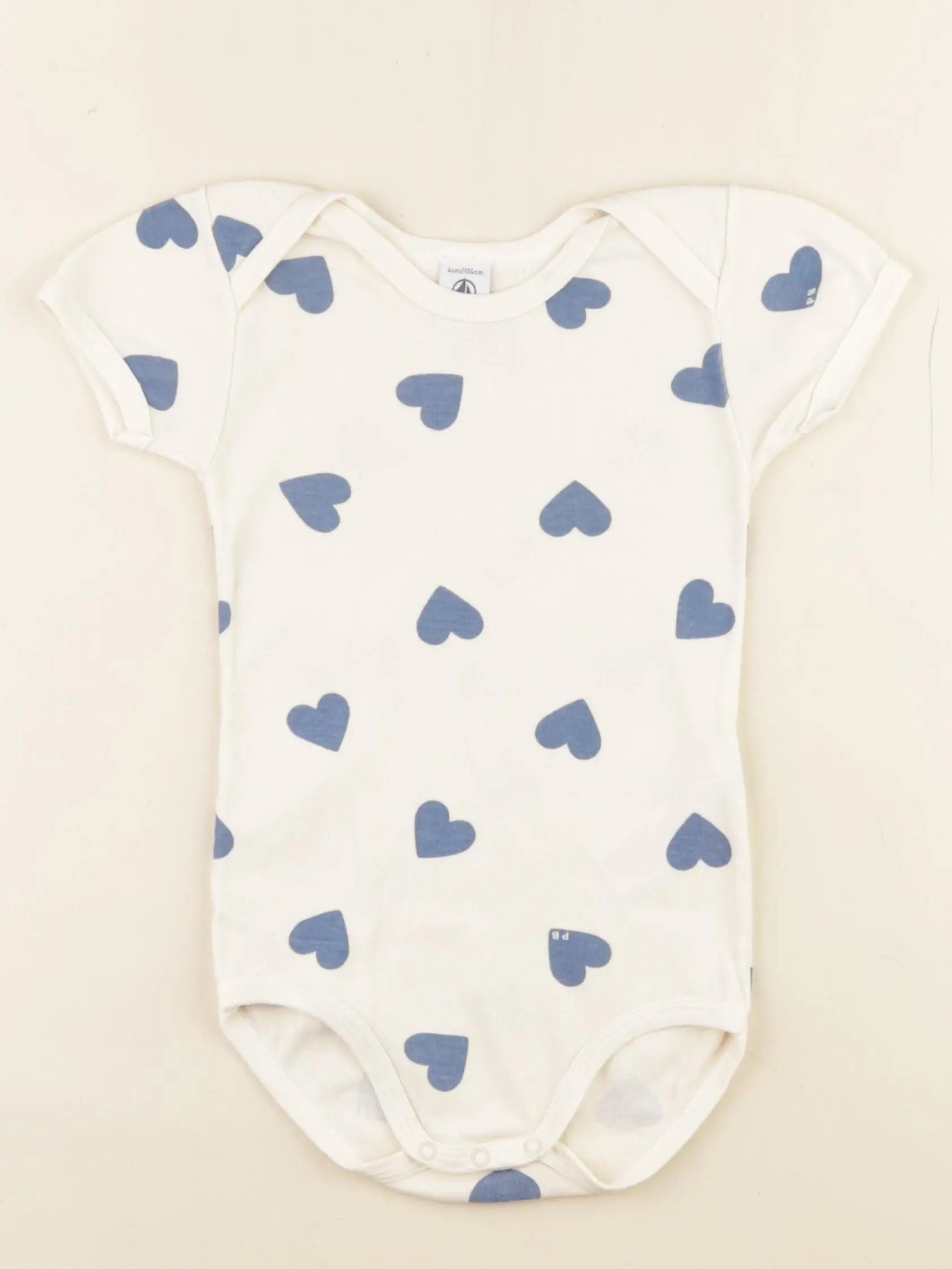 Petit Bateau - body blanc, bleu - 4 ans