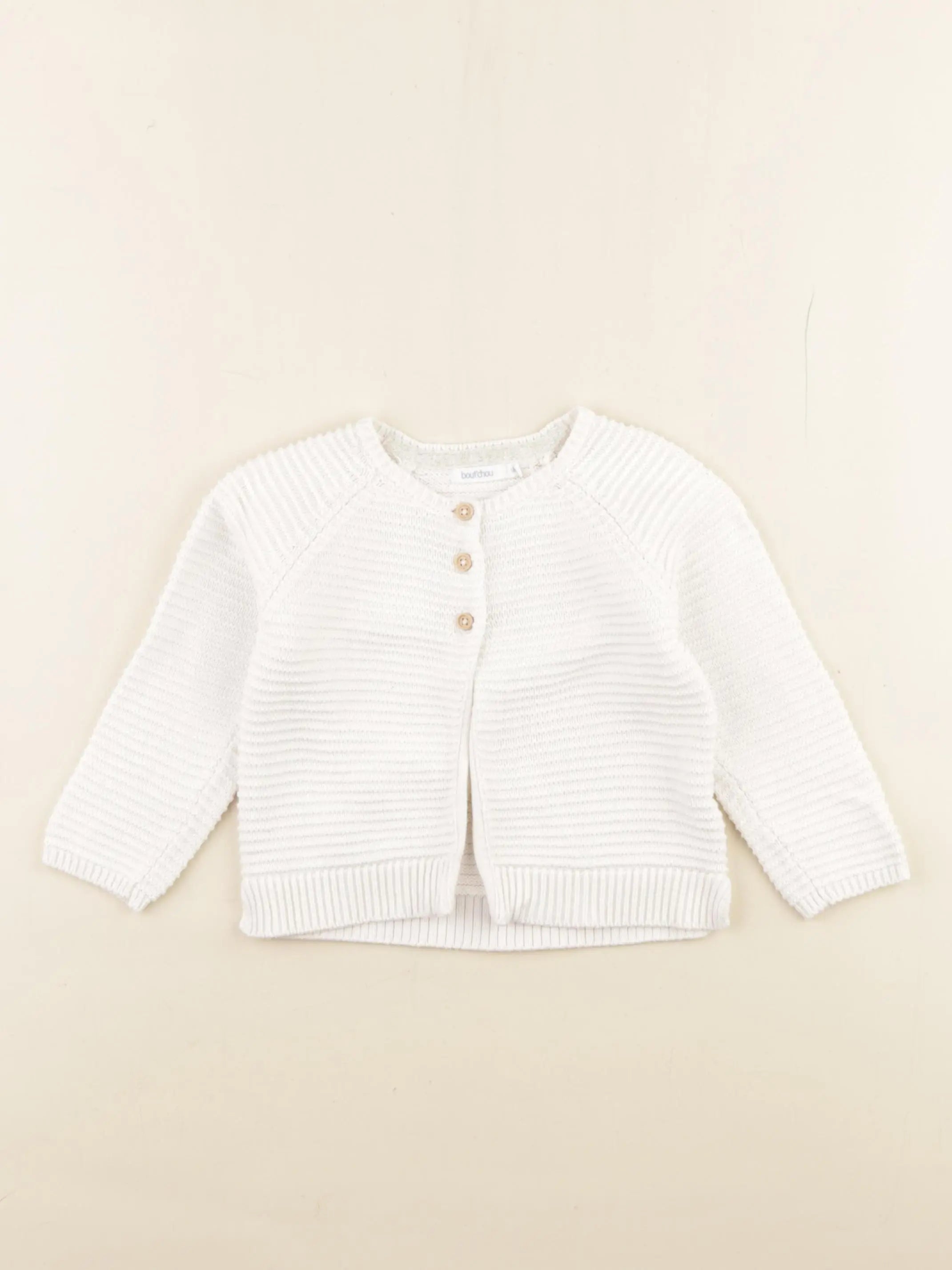 Boutchou - gilet blanc - 12 mois