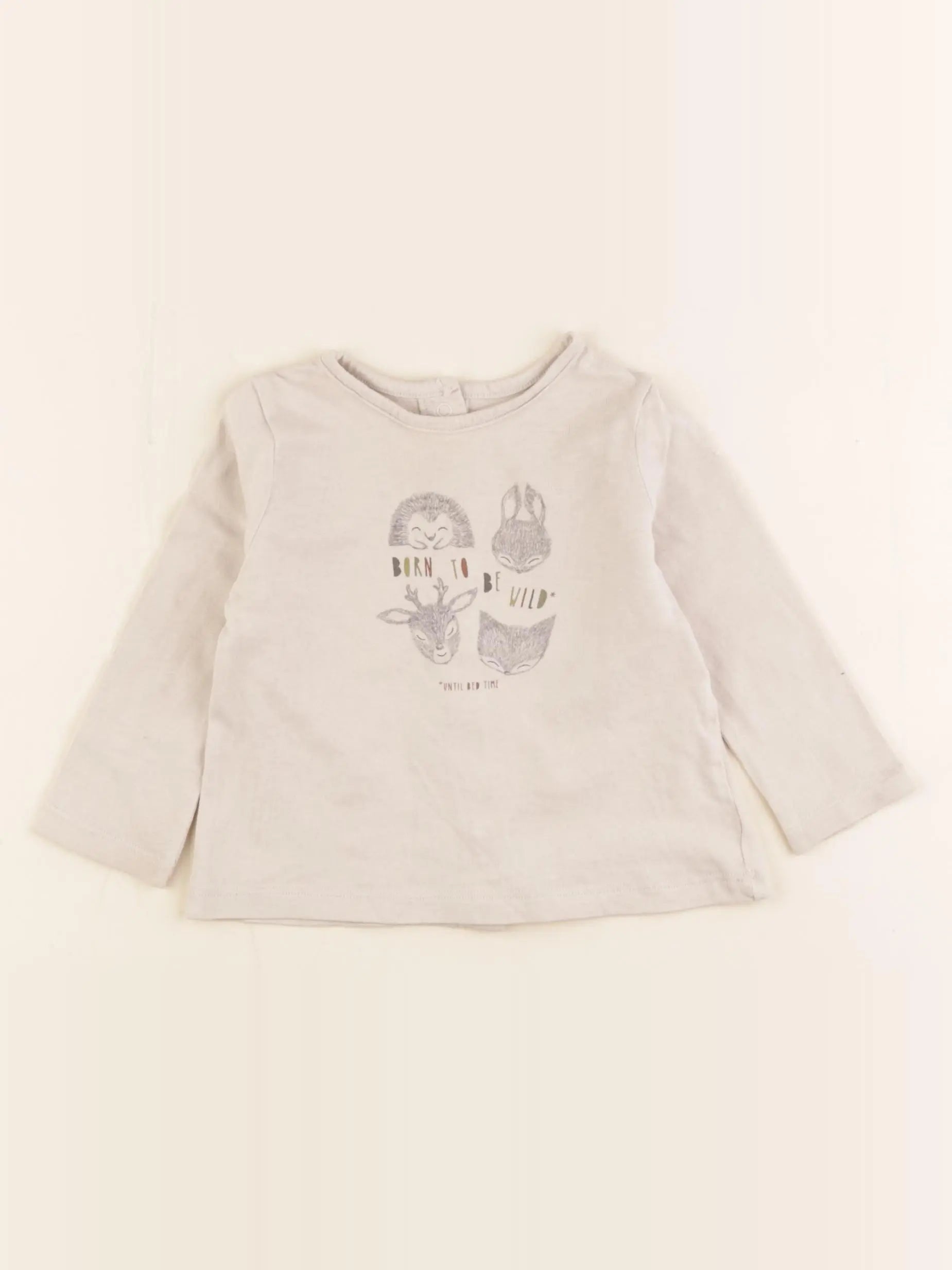 Vertbaudet - tee-shirt beige - 9 mois