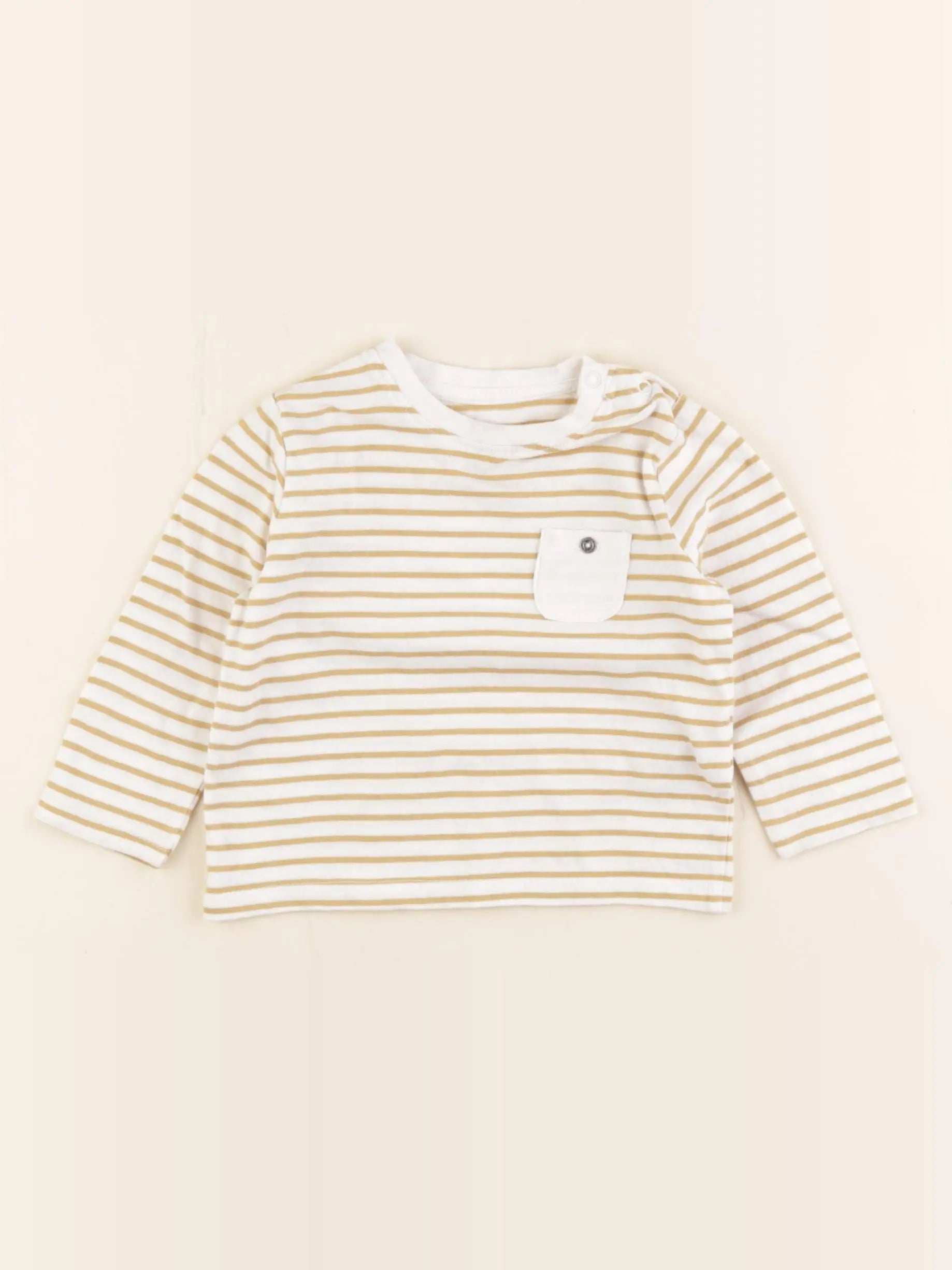 Vertbaudet - tee-shirt beige - 9 mois