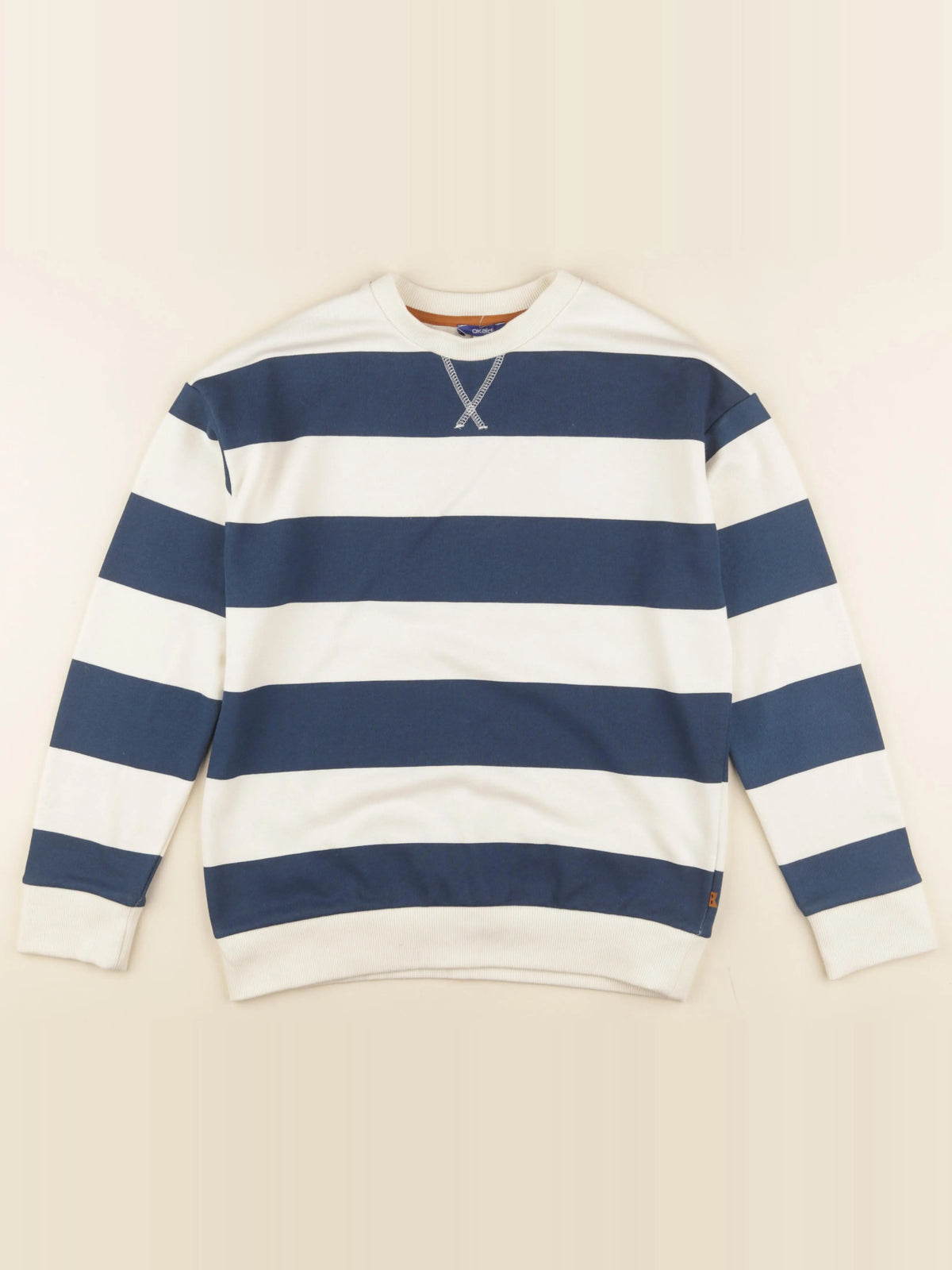 Okaidi - sweat blanc, bleu - 12 ans