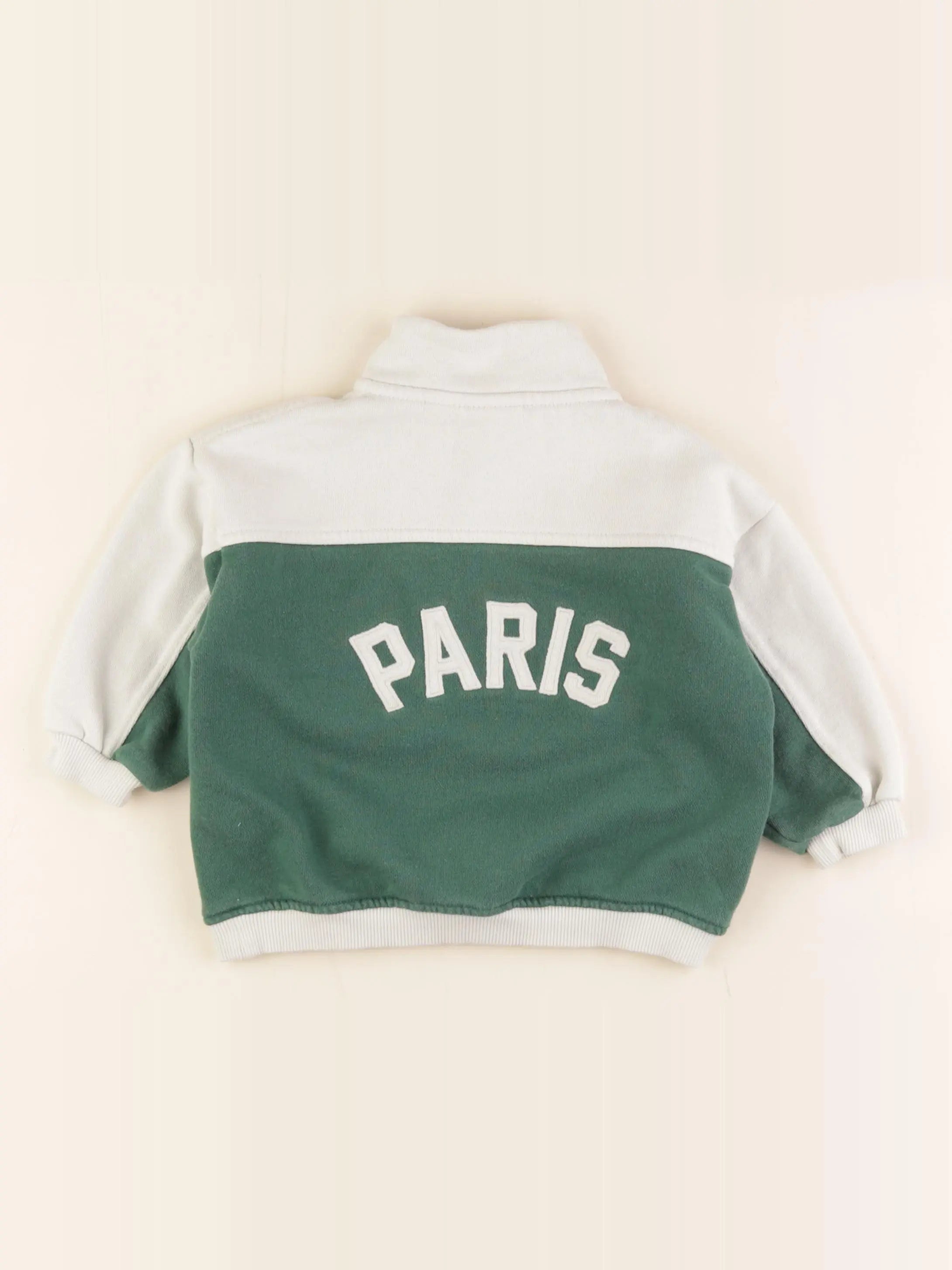 Zara - sweat beige, vert - 2 ans