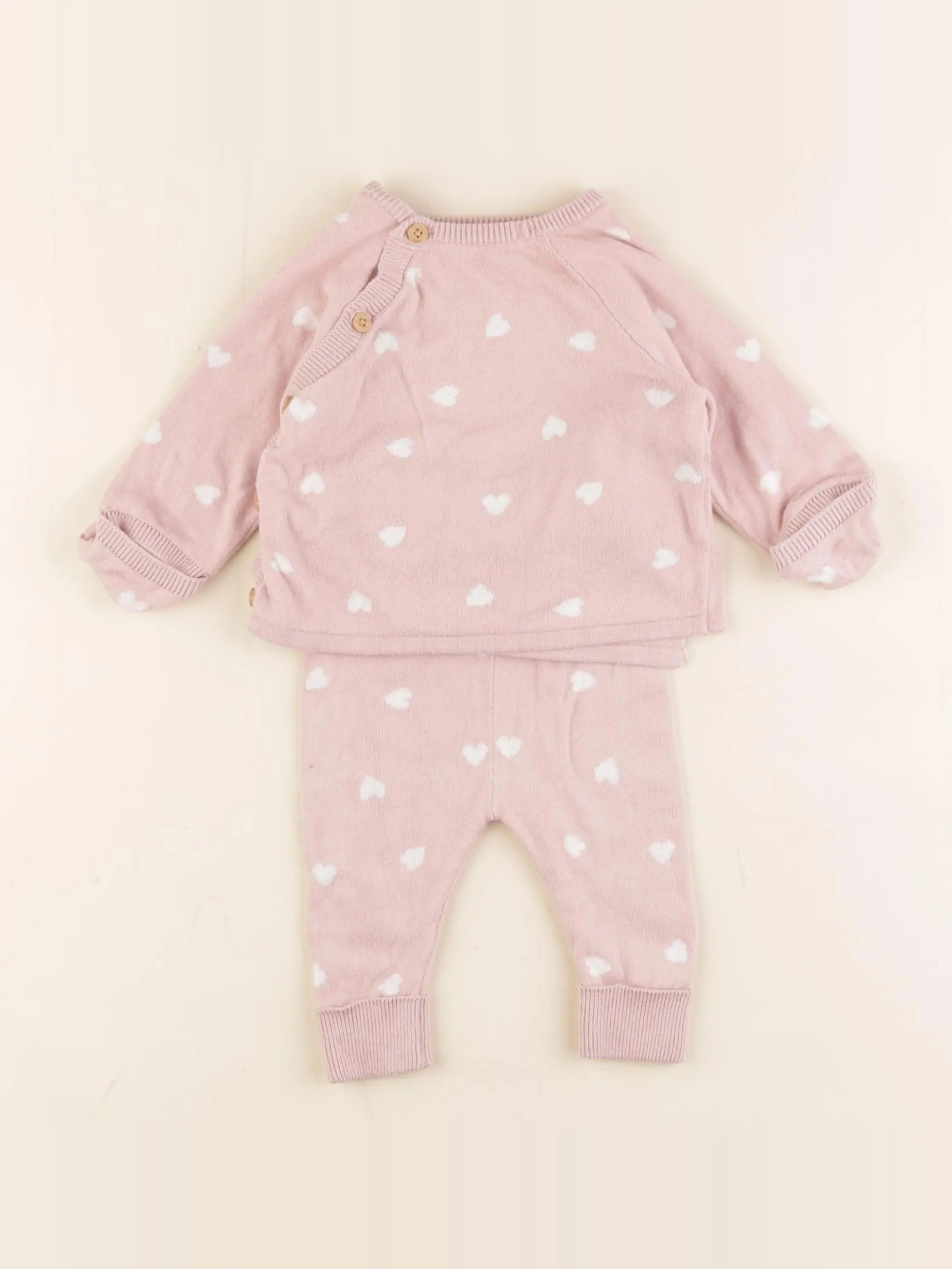 Vertbaudet - ensemble rose - 3 mois